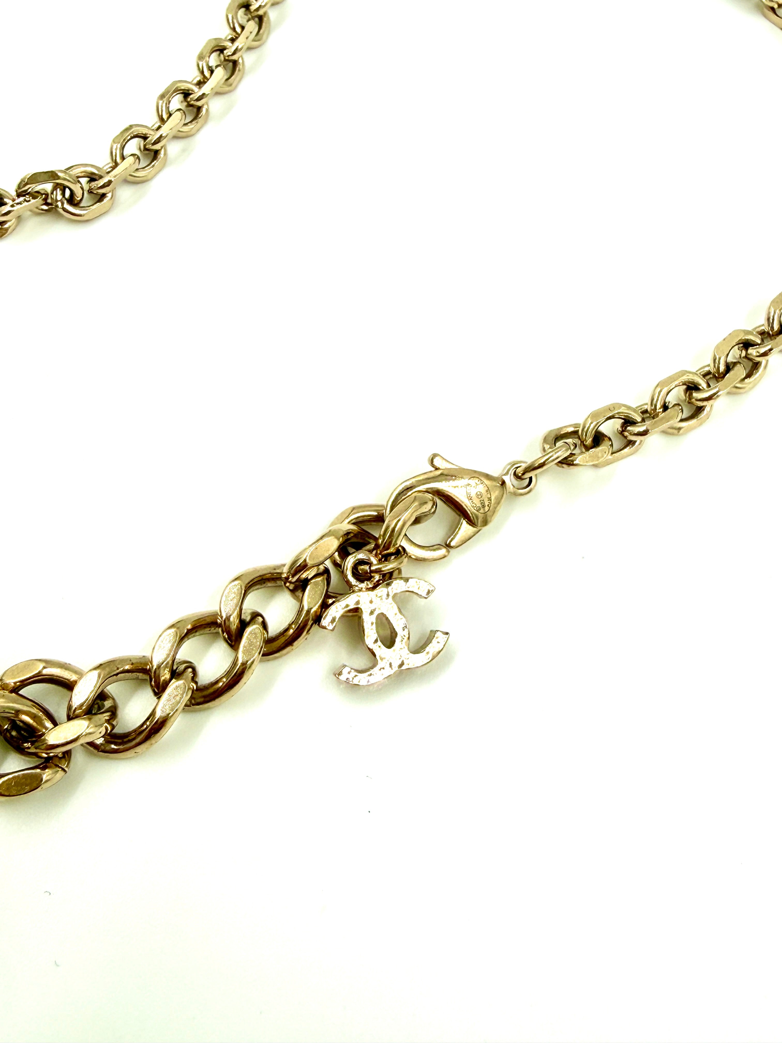 Pre-Owned Chanel 2022 Faux Pearl CC Perfume Bottle Locket Long Pendant Necklace - Authenticated