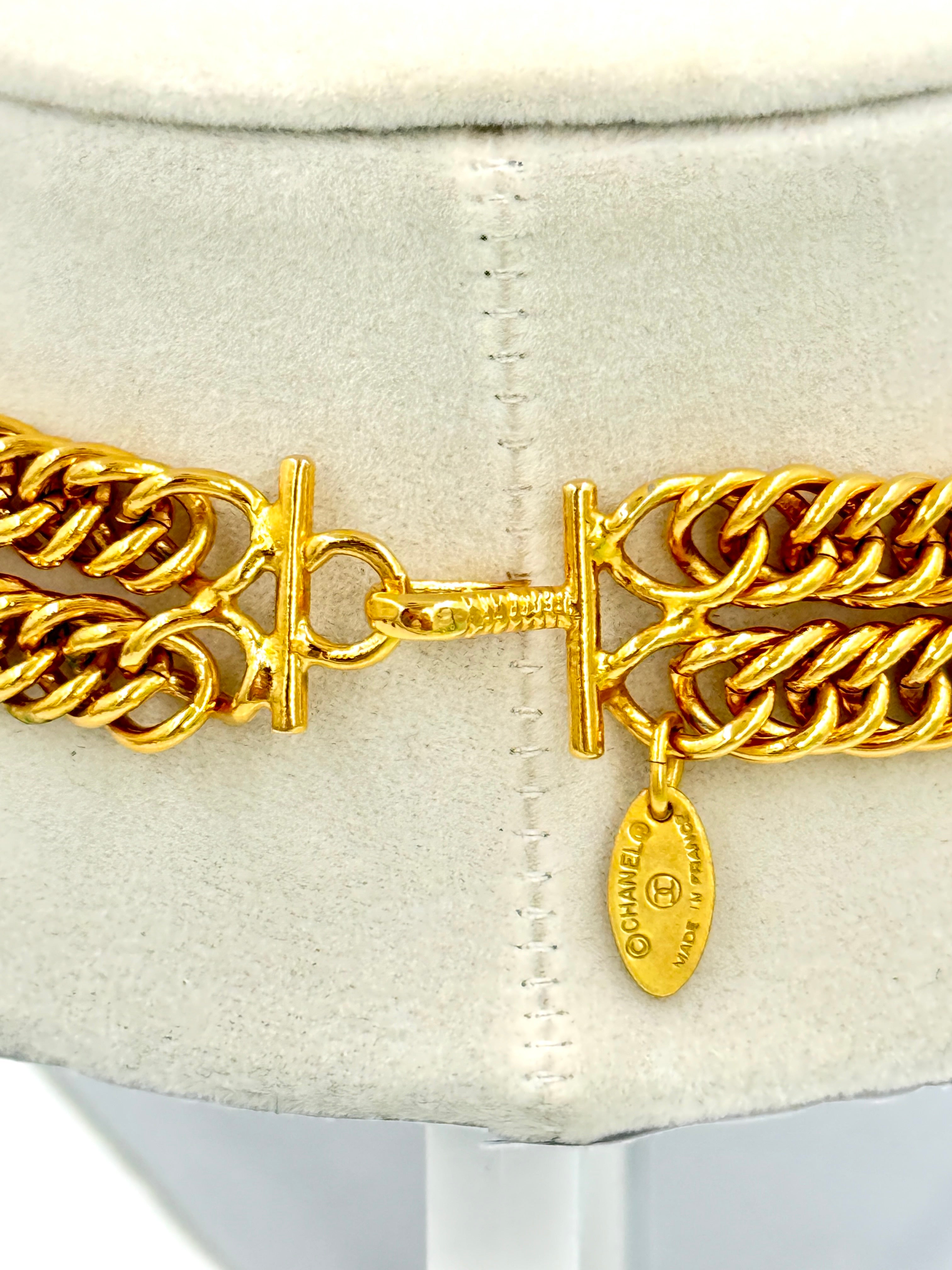 Pre-Owned Chanel Leo Lion Sun Medallion Double Chain Necklace - Authenticated