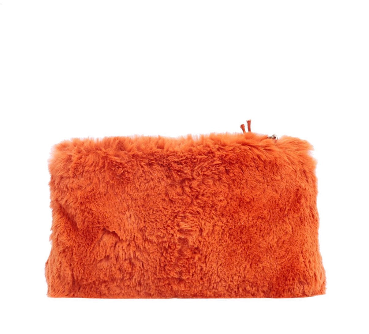 Pre-Owned Chanel Orange Rabbit Fur Bag Chain Shoulder Bag - Authenticated