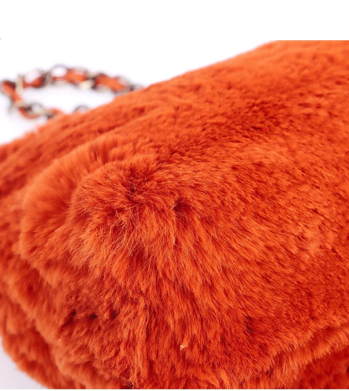 Pre-Owned Chanel Orange Rabbit Fur Bag Chain Shoulder Bag - Authenticated