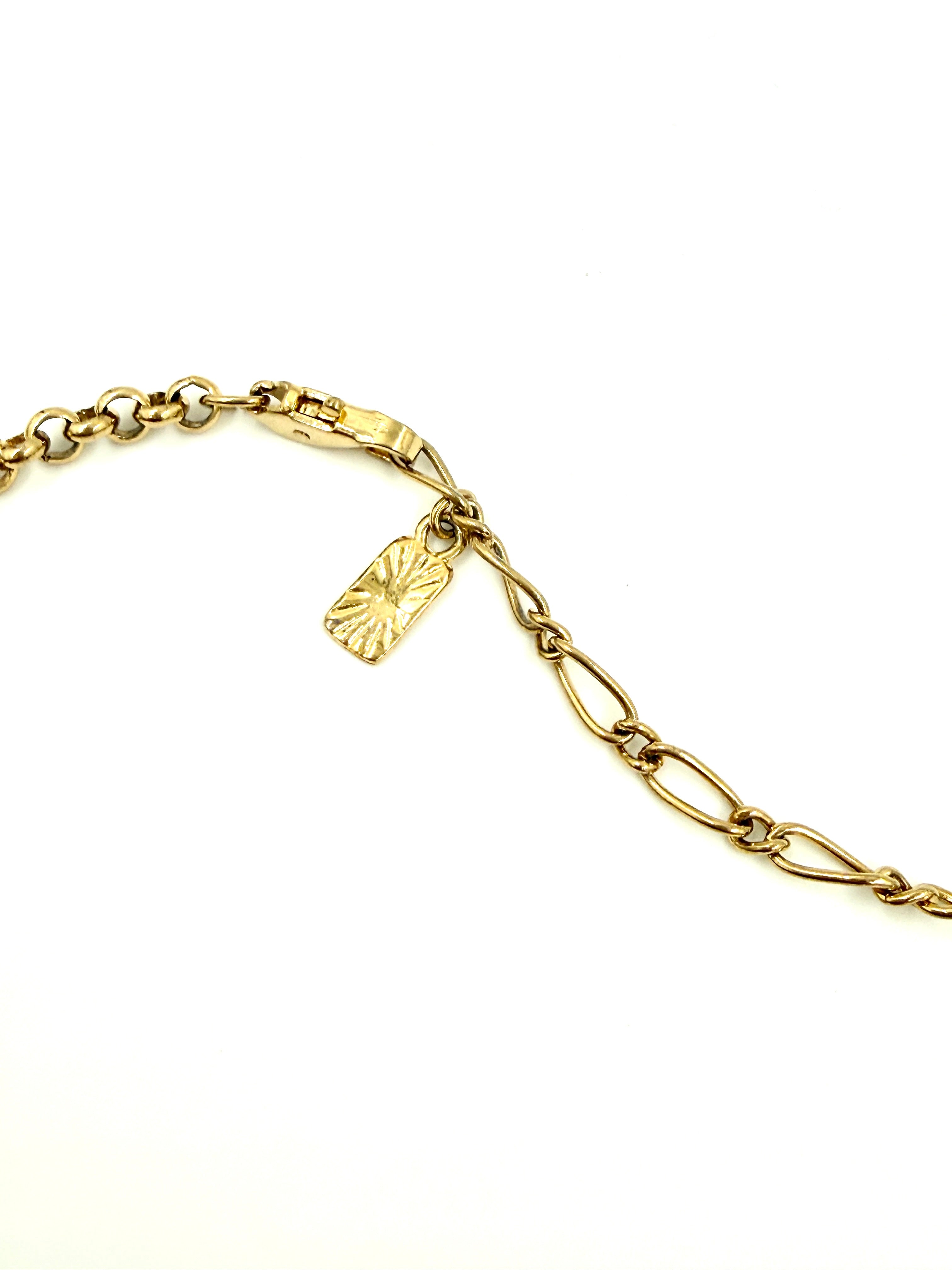 Pre-Owned Yves Saint Laurent Gold Tone Flower Pendant Necklace with Crystal Center - Authenticated