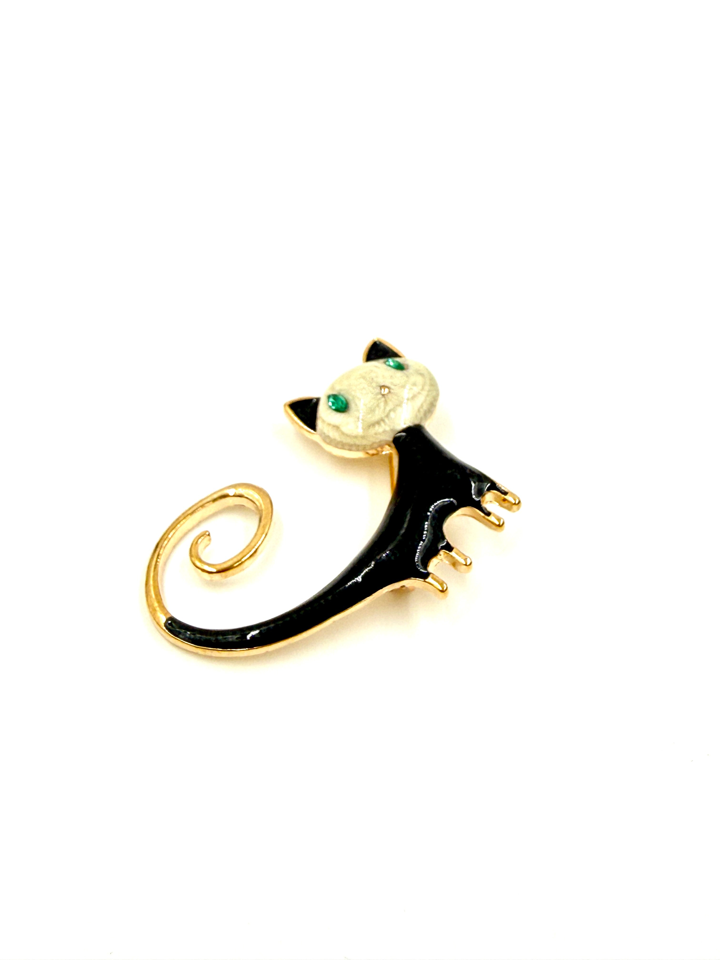 Pre-Owned Unbranded Whimsical Cat Brooch Pin