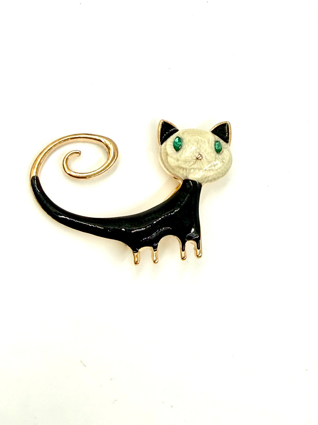 Pre-Owned Unbranded Whimsical Cat Brooch Pin