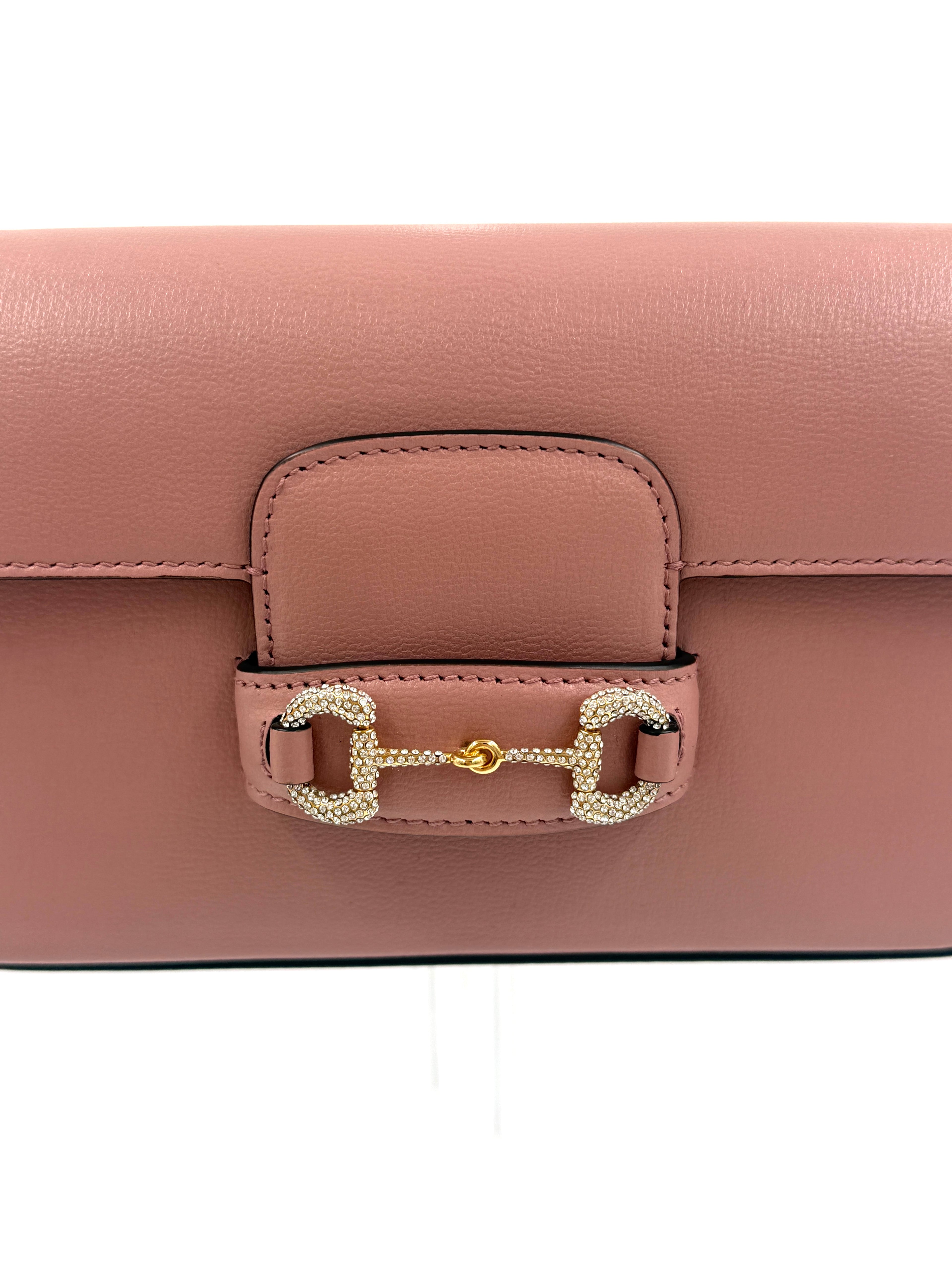 Pre-Owned Gucci Horsebit 1955 Mini Shoulder Bag Dusty Carmine Rose - Authenticated