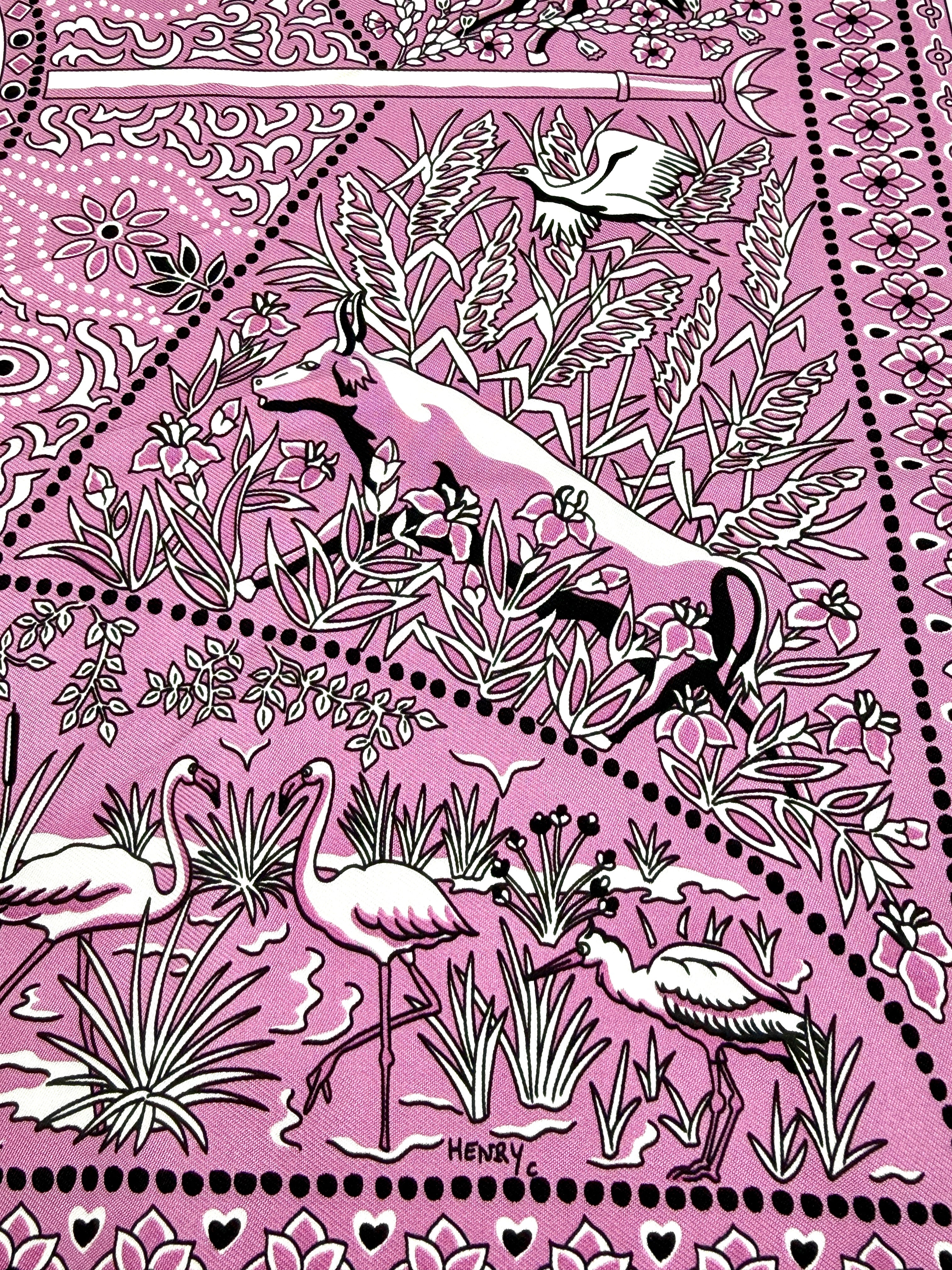 Pre-Owned Hermès Entre Ciel et Mer Bandana 55 Purple Authentic