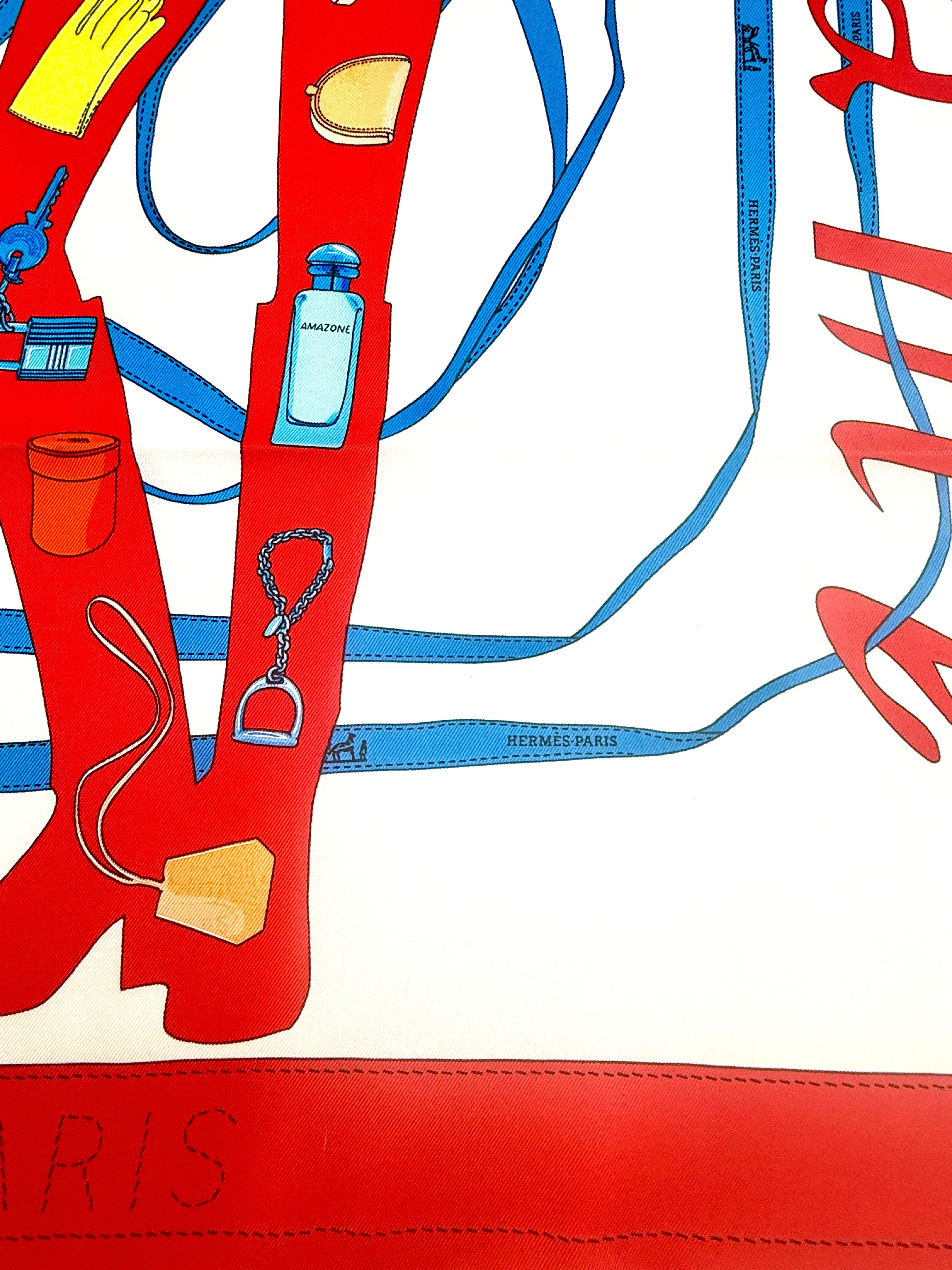 Pre-Owned Hermès Monsieur et Madame Silk Scarf by Bali Barret 70cm - Authenticated