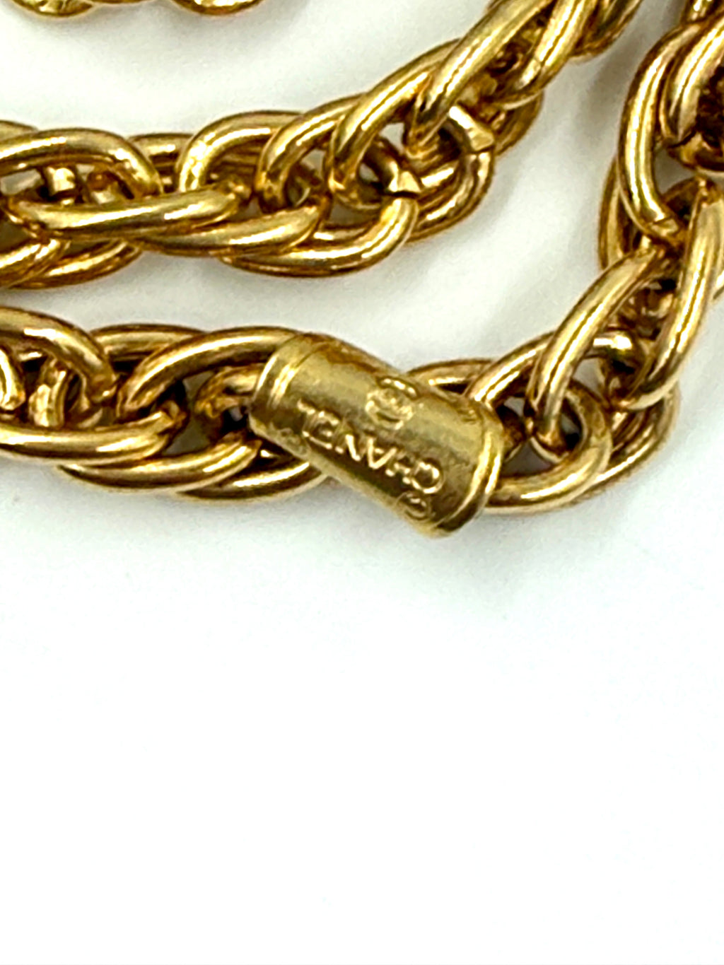 Pre-owned Chanel Vintage Gold Namesake Charm Multi Strand Necklace - Authenticated