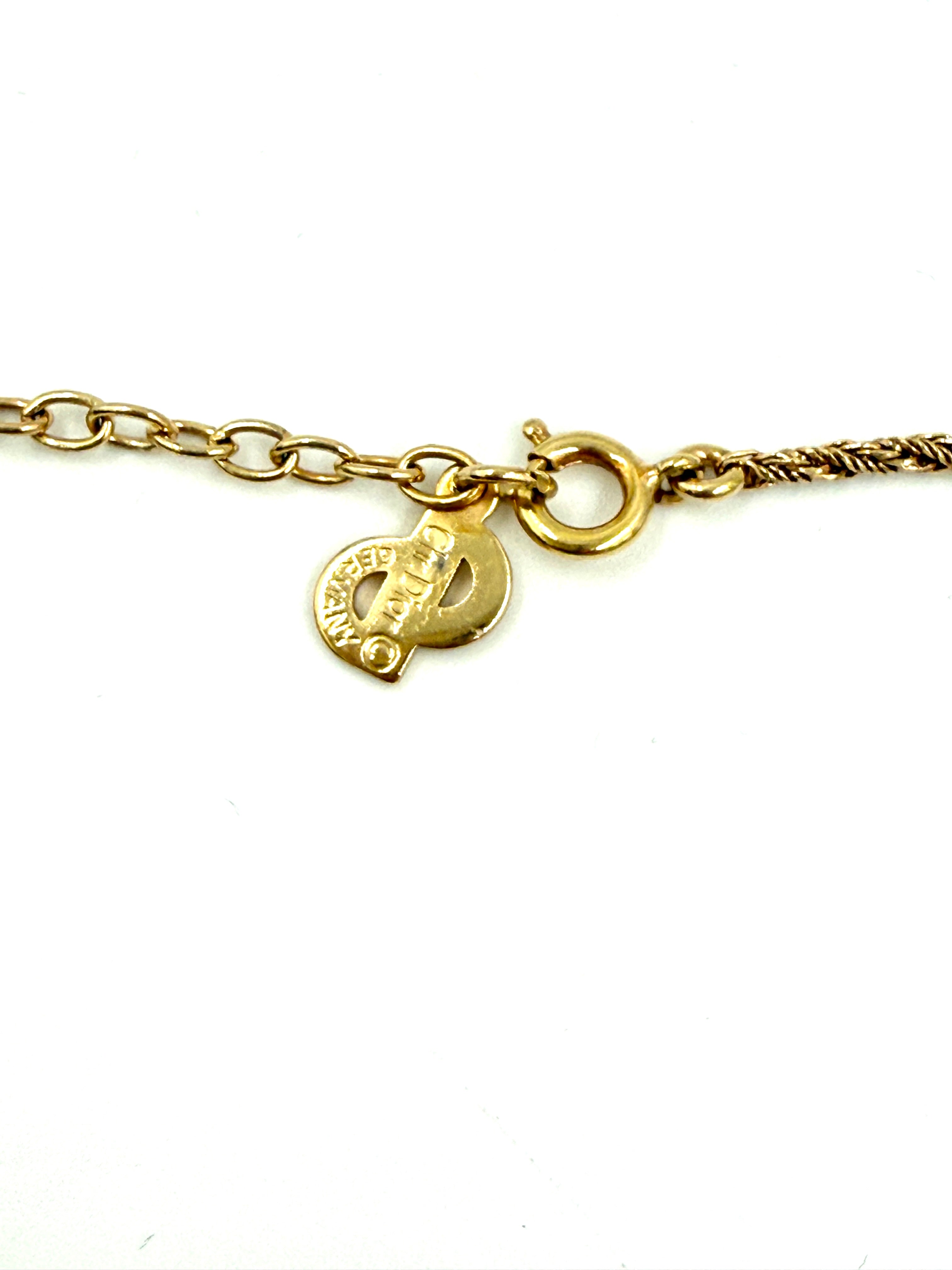 Pre-Owned Christian Dior Vintage 1980s Flower Pendant Gold Necklace - Authenticated