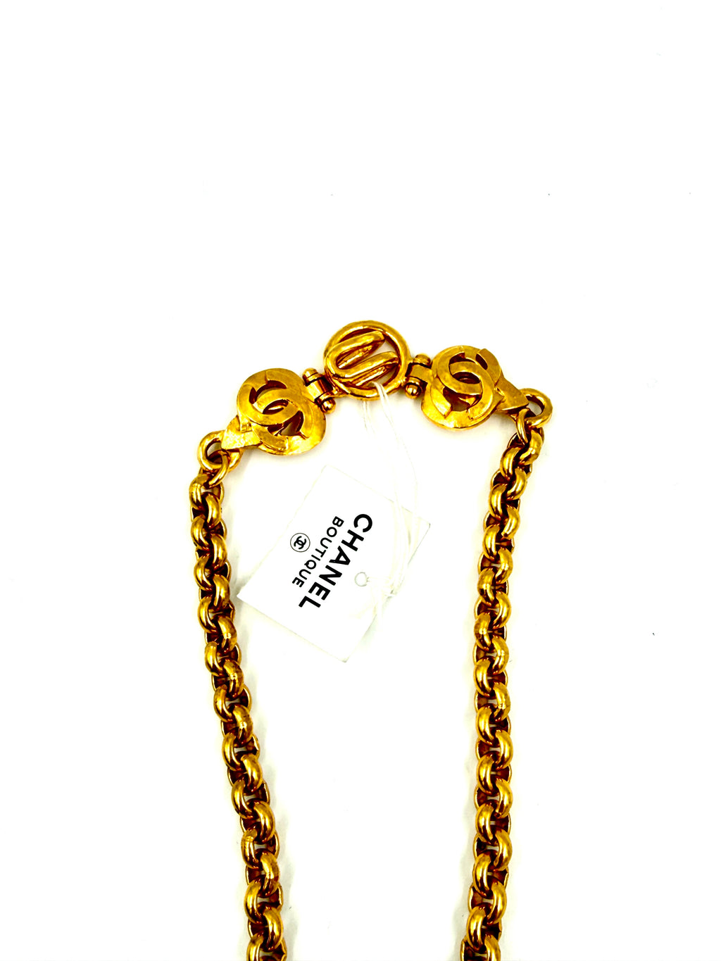 Pre-Owned Chanel Woven Coco Mark Gold Plated Necklace - Authenticated