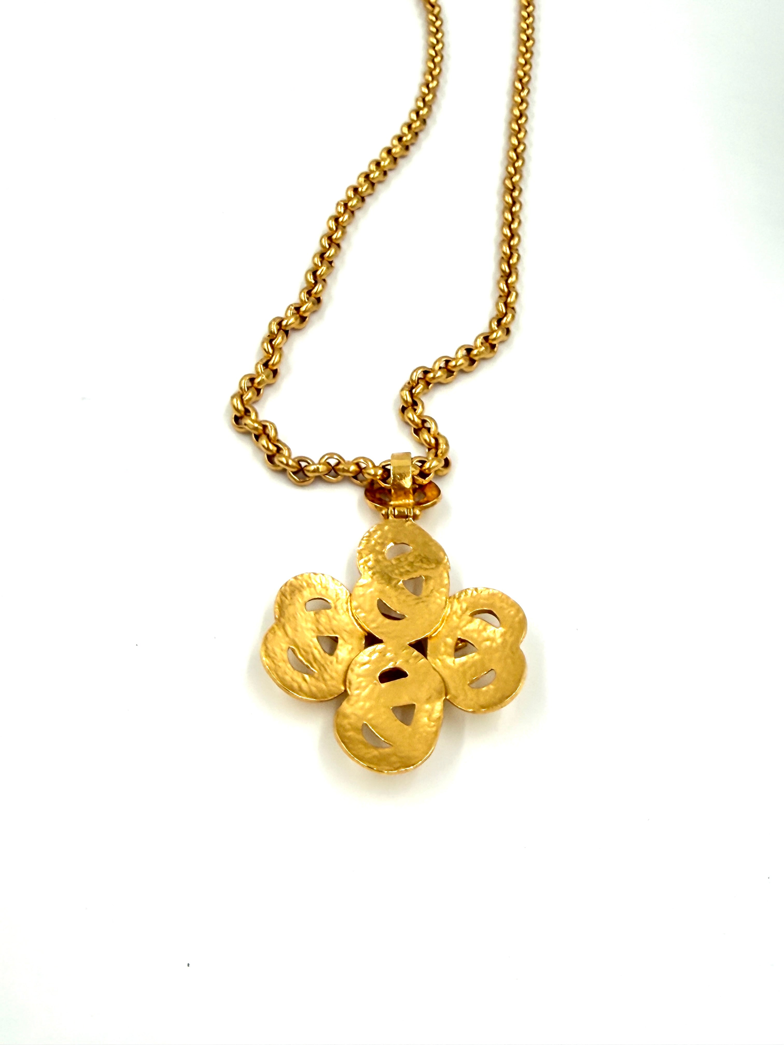 Pre-Owned Chanel Woven Coco Mark Gold Plated Necklace - Authenticated