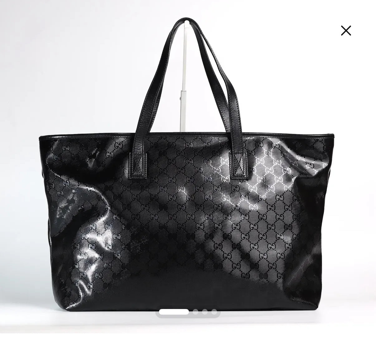 Pre-Owned Gucci Black Imprimé Large Tote - Vintage Early 2000s GG Monogram - Authenticated