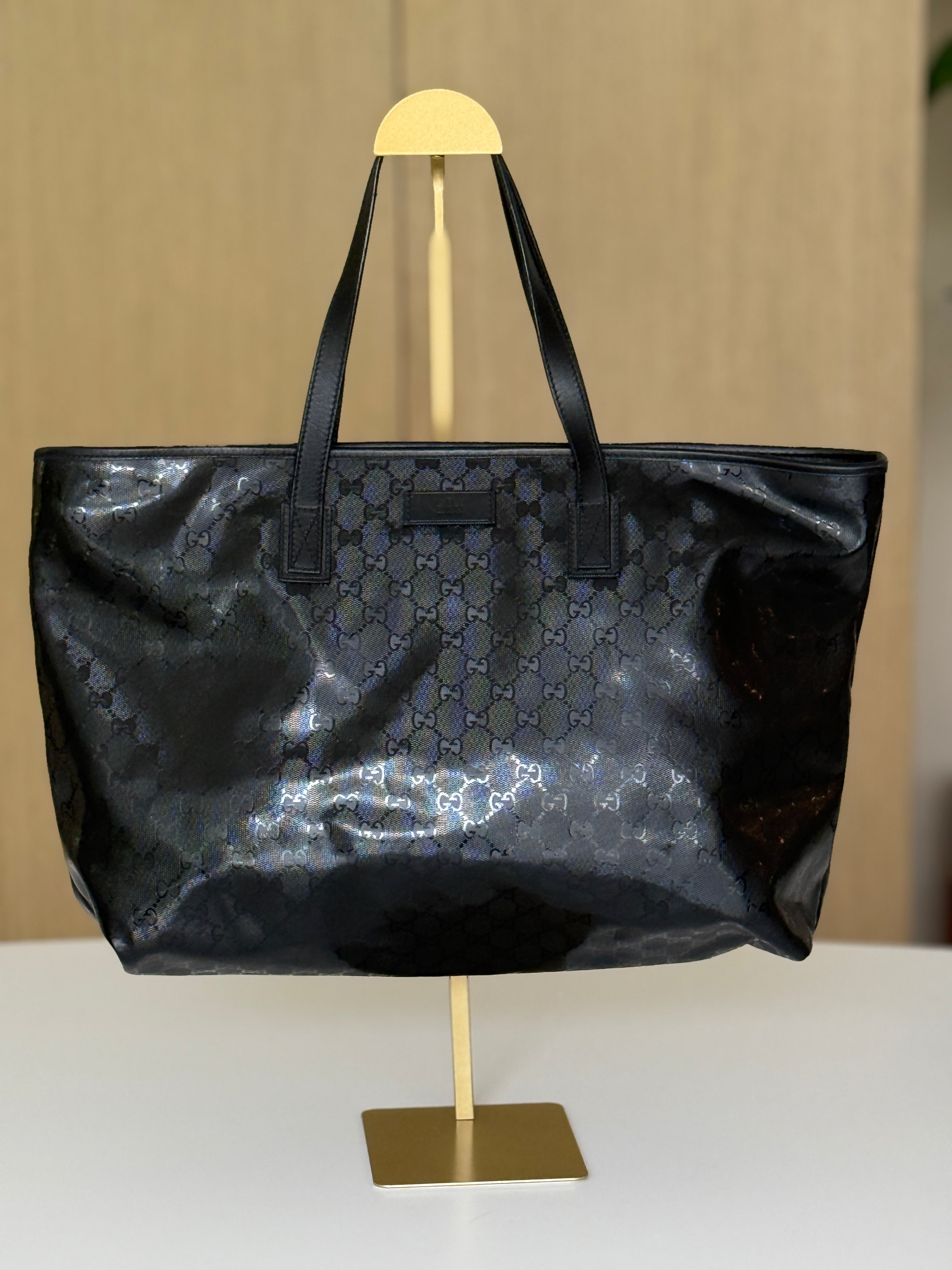 Pre-Owned Gucci Black Imprimé Large Tote - Vintage Early 2000s GG Monogram - Authenticated