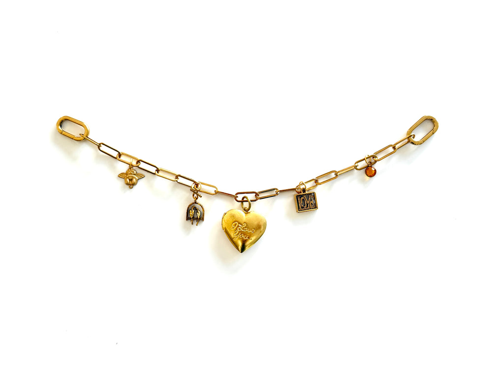 Bag Chain with New and Vintage Charms