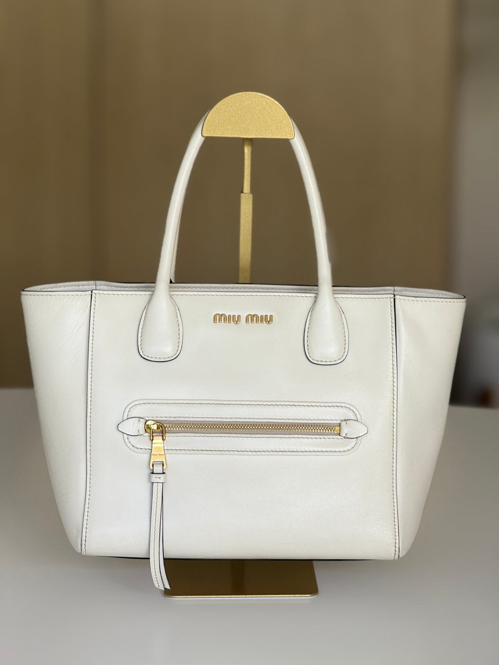 Miu Miu Trapeze Leather Tote - Pre Owned Authentic