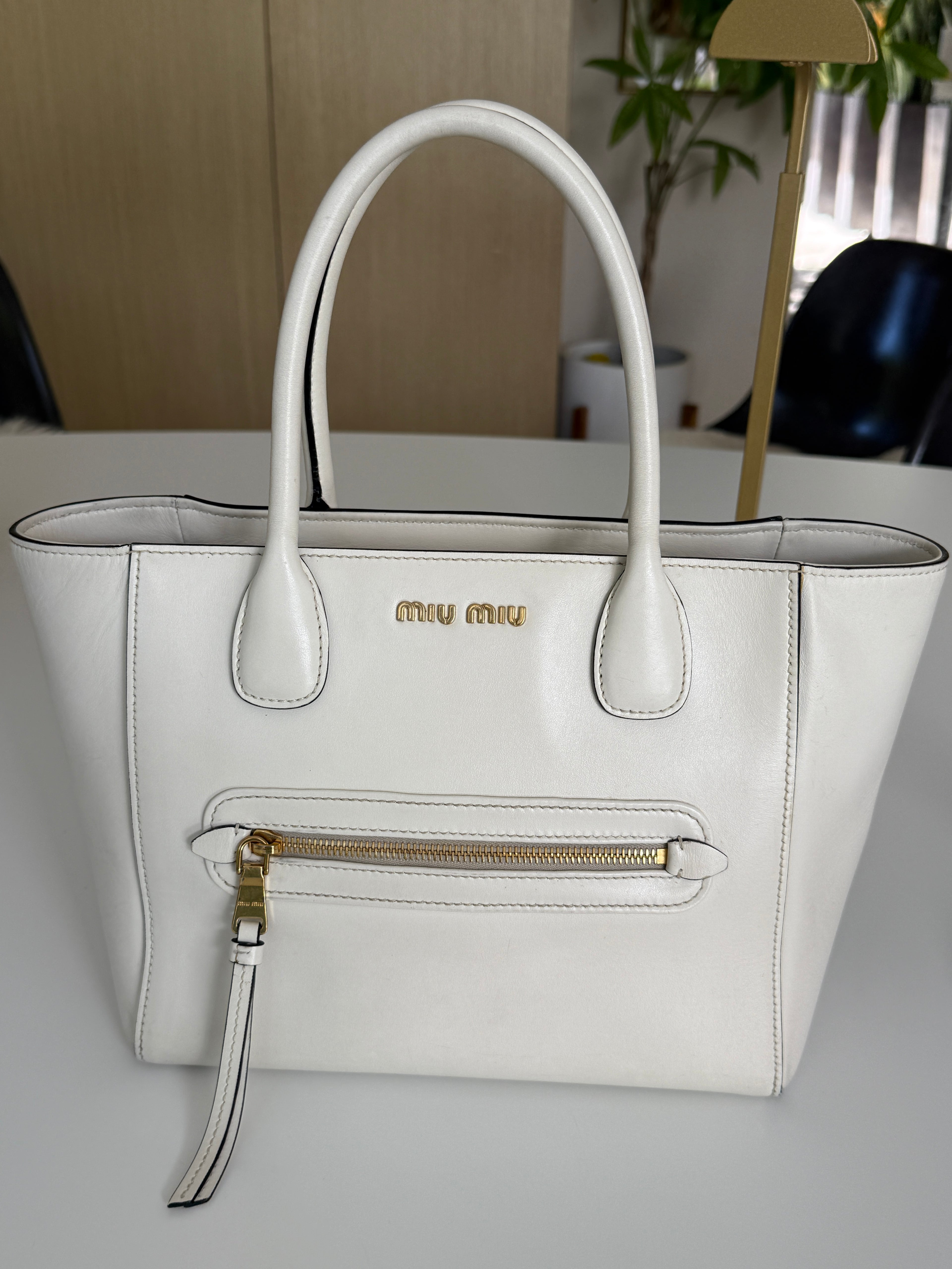 Miu Miu Trapeze Leather Tote - Pre Owned Authentic