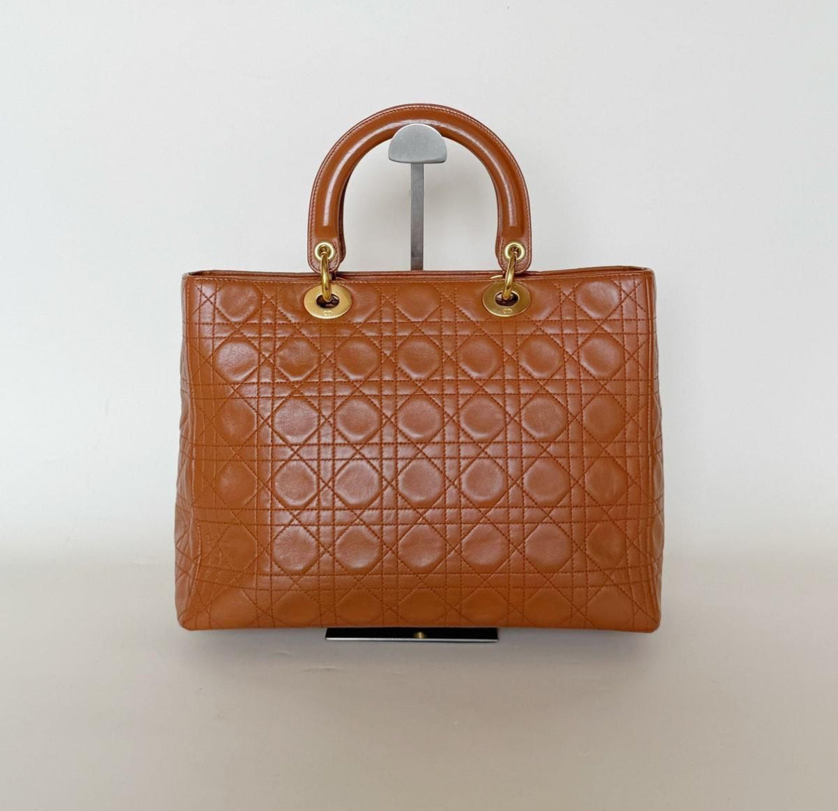 Christian Dior Lady Dior Bag Cannage Quilted Lambskin Large - Pre Owned Authentic