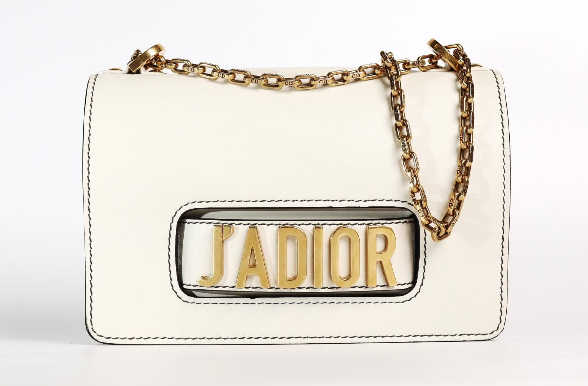 Pre-Owned Christian Dior J'adior Shoulder/Clutch Bag with Chain Strap Ivory - Authenticated
