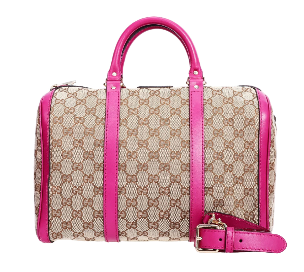 Gucci Boston Bag with Removable Strap and Magenta Details - Pre Owned Authentic