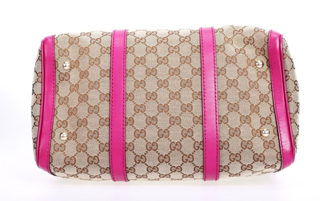 Gucci Boston Bag with Removable Strap and Magenta Details - Pre Owned Authentic