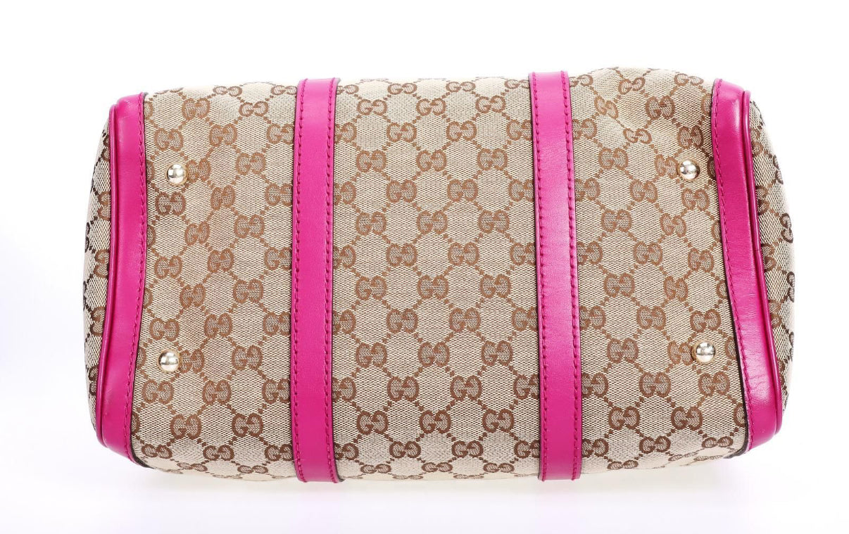 Gucci Boston Bag with Removable Strap and Magenta Details - Pre Owned Authentic