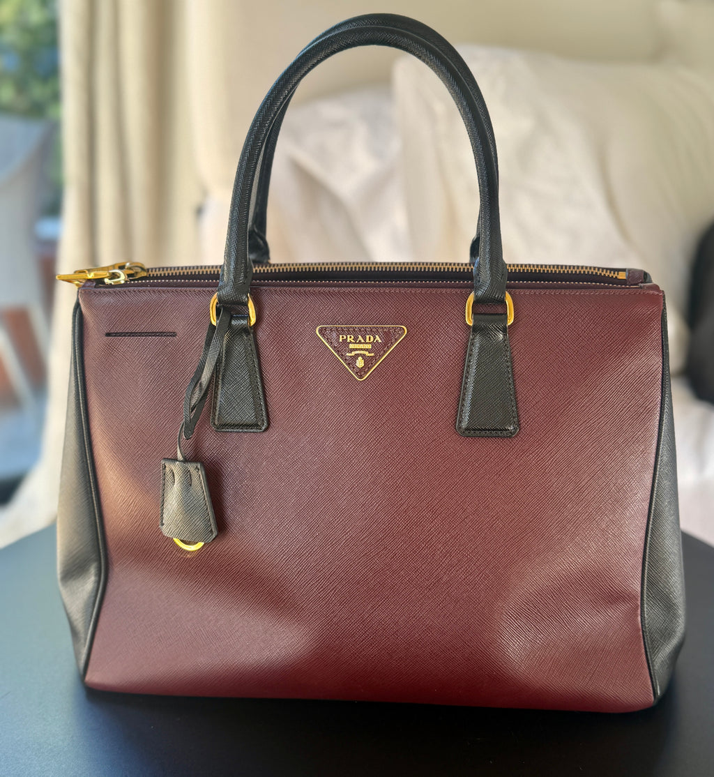 Prada Saffiano Leather Galleria Double Zip Tote - Pre Owned Authentic