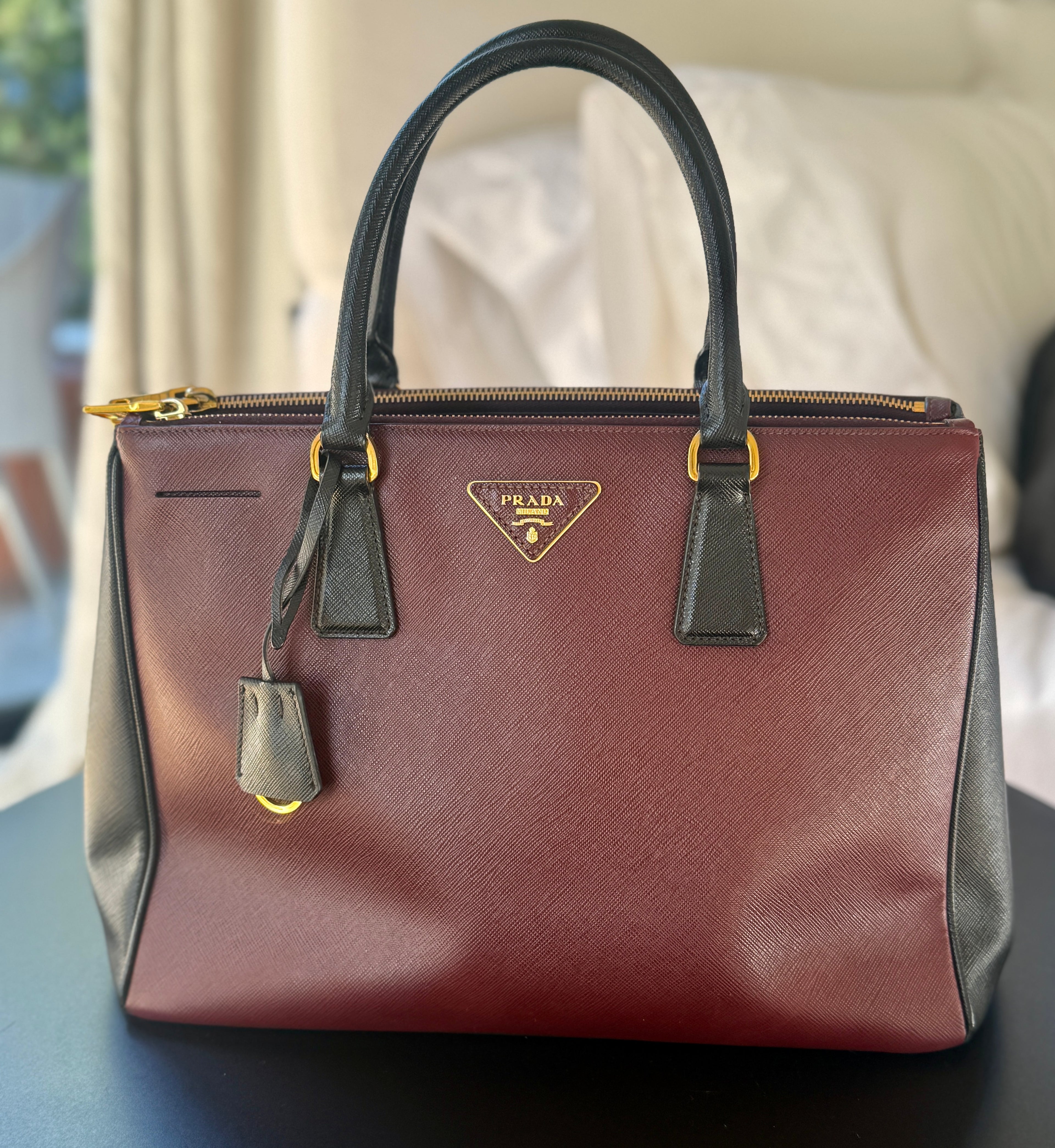 Prada Saffiano Leather Galleria Double Zip Tote - Pre Owned Authentic