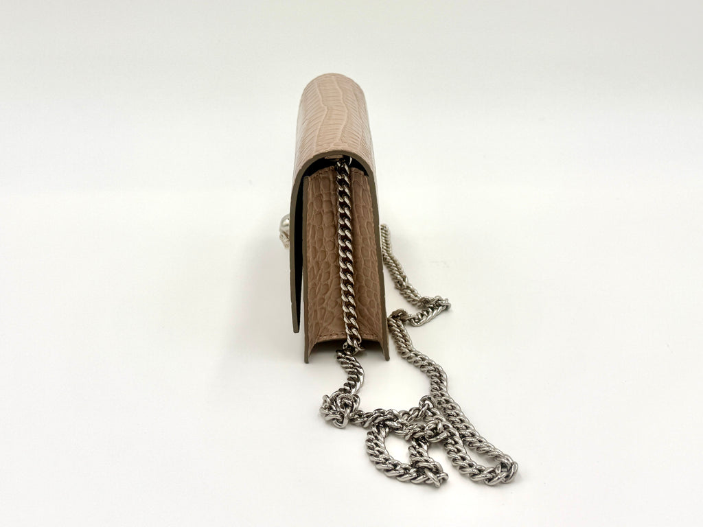 Alexander McQueen Skull Croc Embossed Shoulder Bag - Pre Owned Authentic