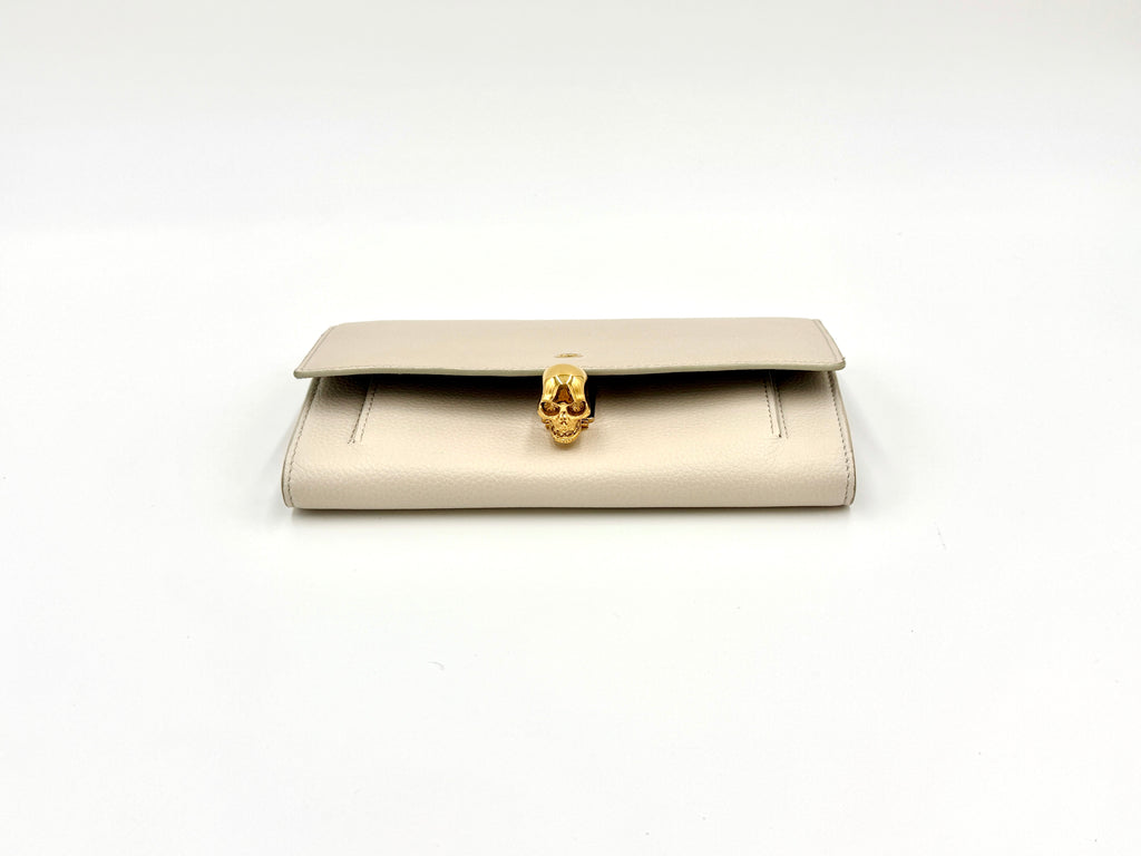 Alexander McQueen Skull Clasp Wallet on Chain Ivory - Pre Owned Authentic