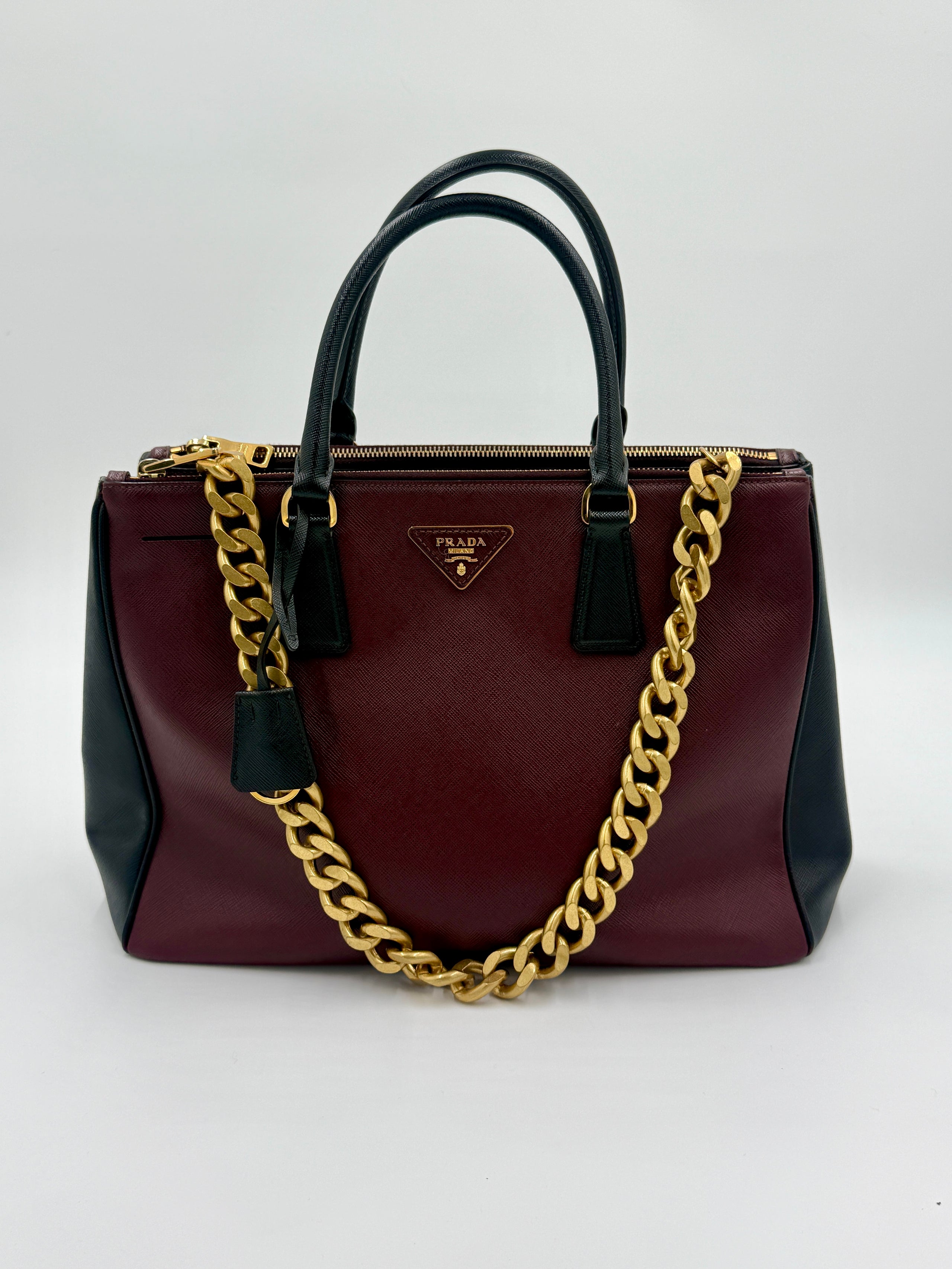 Prada Saffiano Leather Galleria Double Zip Tote - Pre Owned Authentic