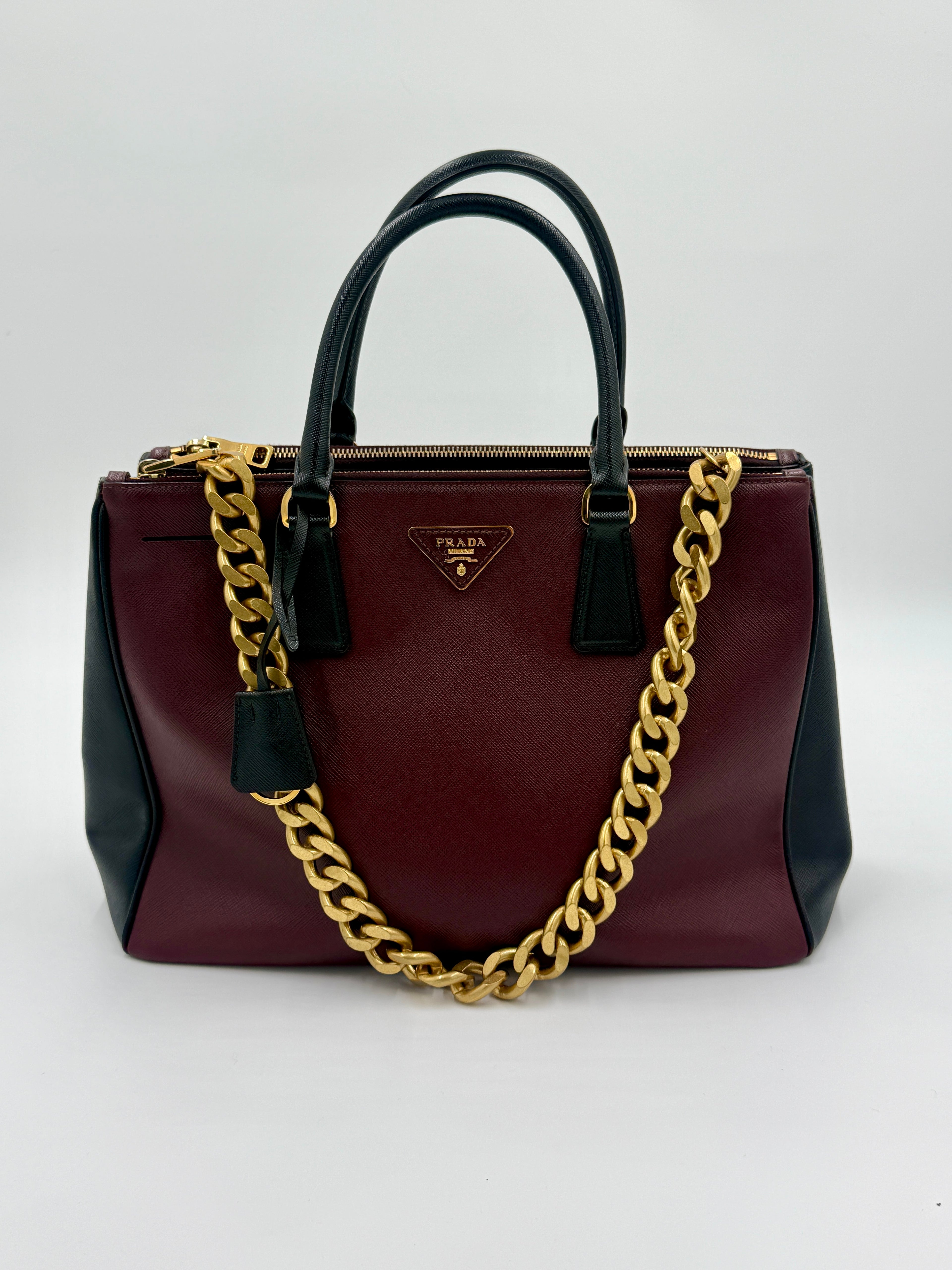 Prada Saffiano Leather Galleria Double Zip Tote - Pre Owned Authentic