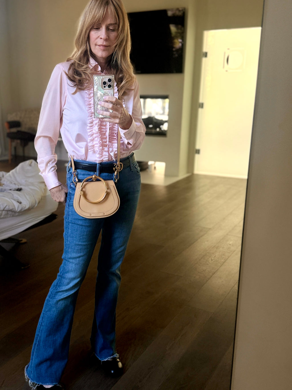 Pre-Owned Chloe Leather and Suede Small Nile Bracelet Crossbody Bag - Authenticated