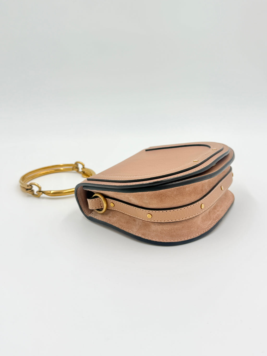 Pre-Owned Chloe Leather and Suede Small Nile Bracelet Crossbody Bag - Authenticated