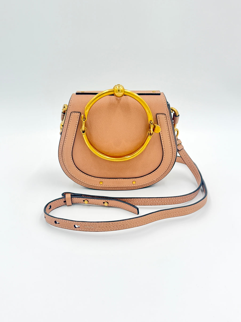 Pre-Owned Chloe Leather and Suede Small Nile Bracelet Crossbody Bag - Authenticated