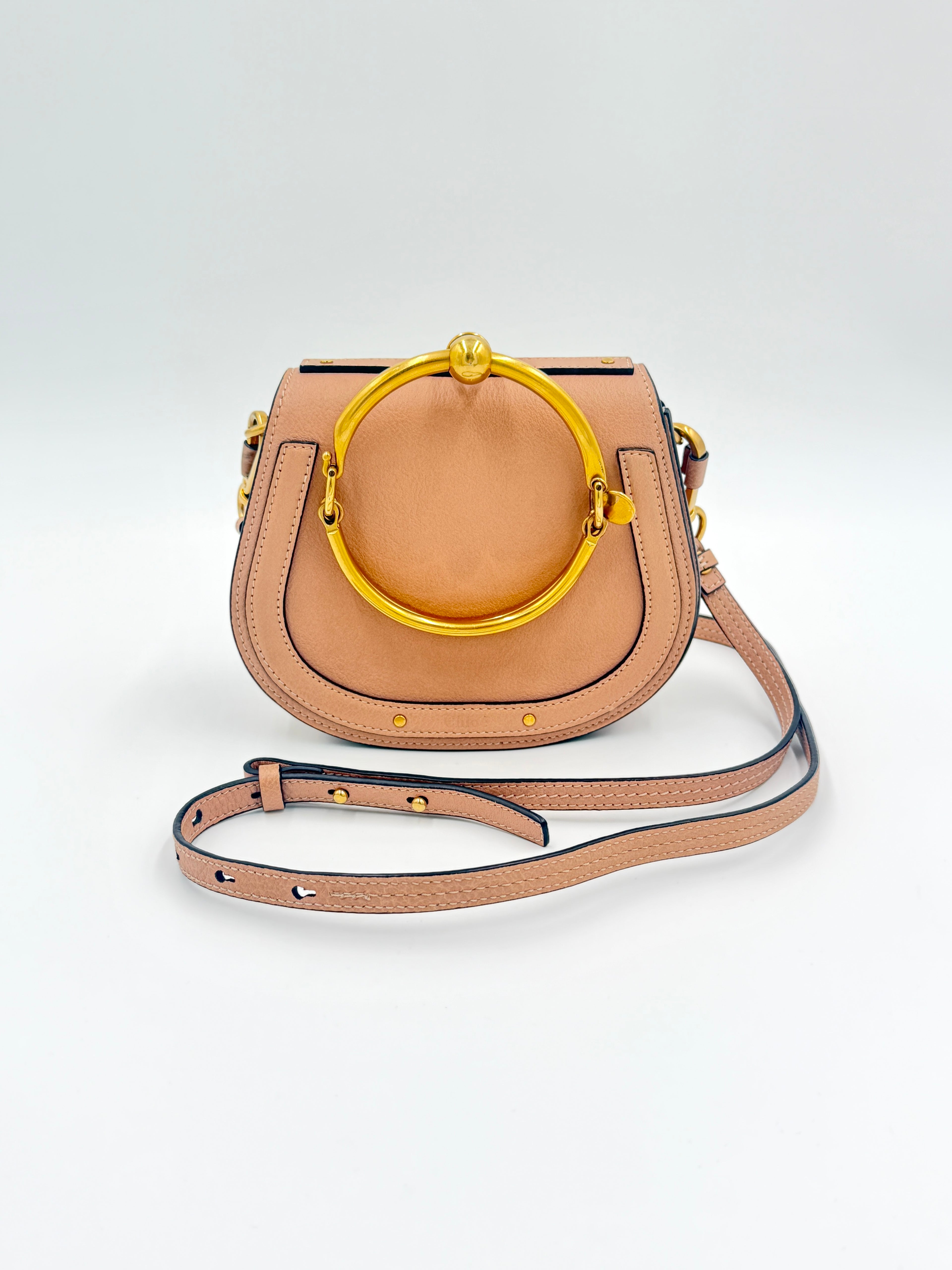 Pre-Owned Chloe Leather and Suede Small Nile Bracelet Crossbody Bag - Authenticated