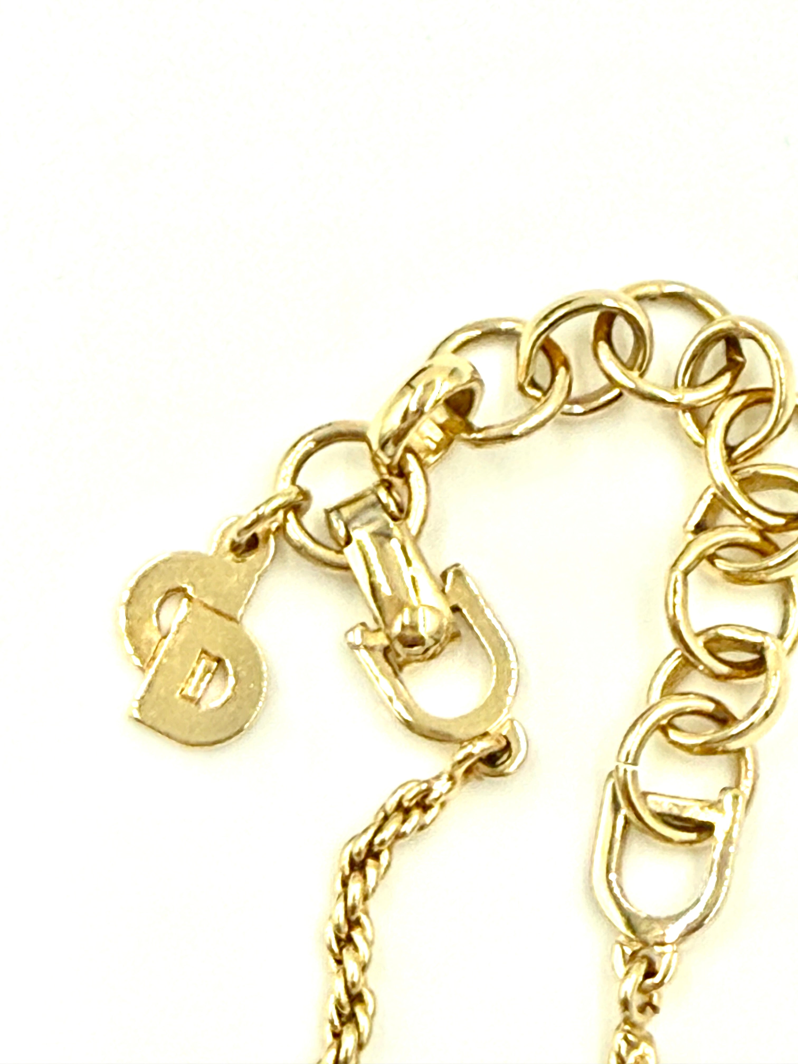 Christian Dior Vintage CD Black Enamel and Gold Plate Necklace - Pre Owned Authentic