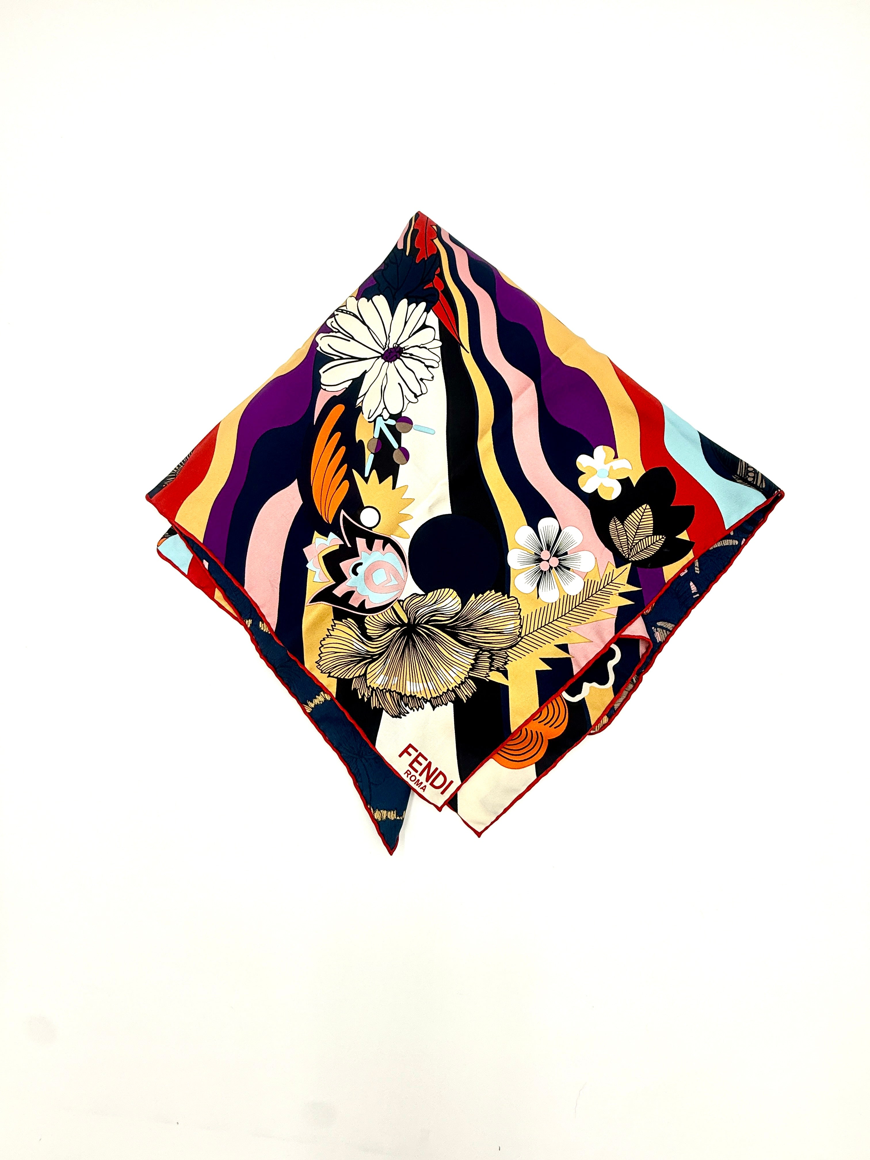 Fendi Silk Scarf with Groovy Vibes - Pre Owned Authentic