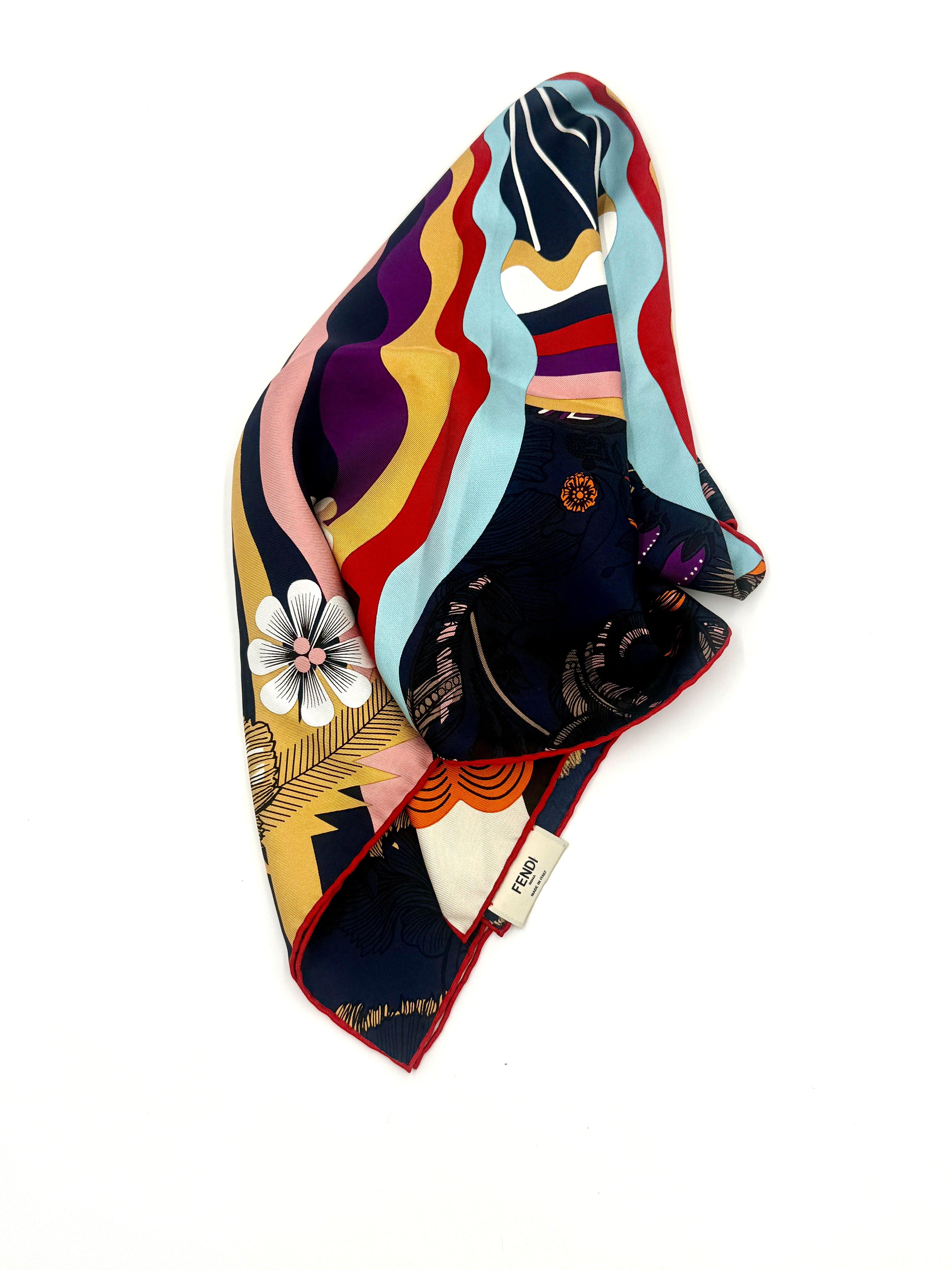 Fendi Silk Scarf with Groovy Vibes - Pre Owned Authentic