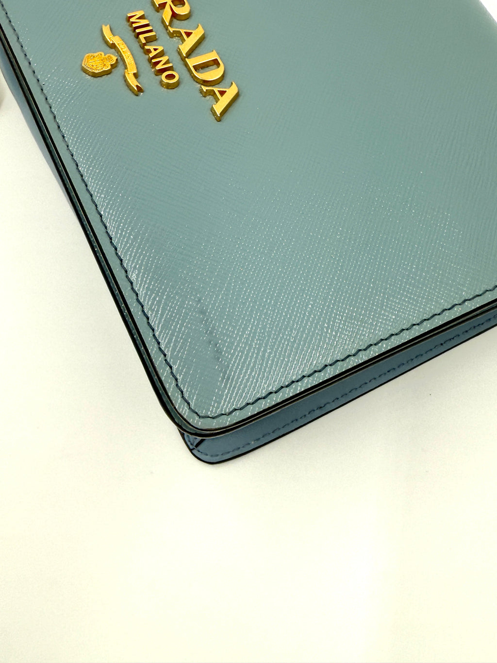 Prada Blue Saffiano Leather Crossbody Shoulder Bag - Pre Owned Authentic