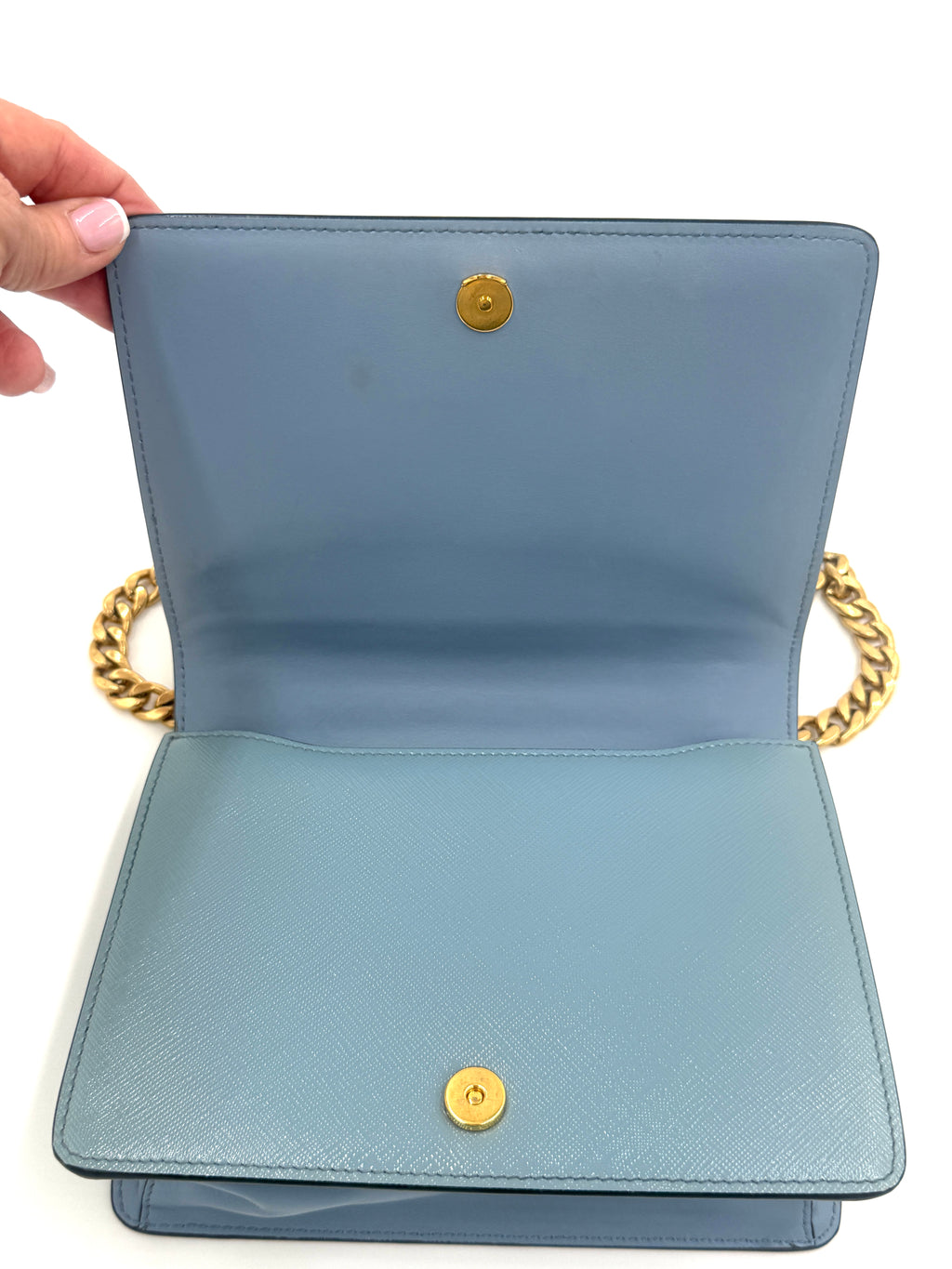 Prada Blue Saffiano Leather Crossbody Shoulder Bag - Pre Owned Authentic