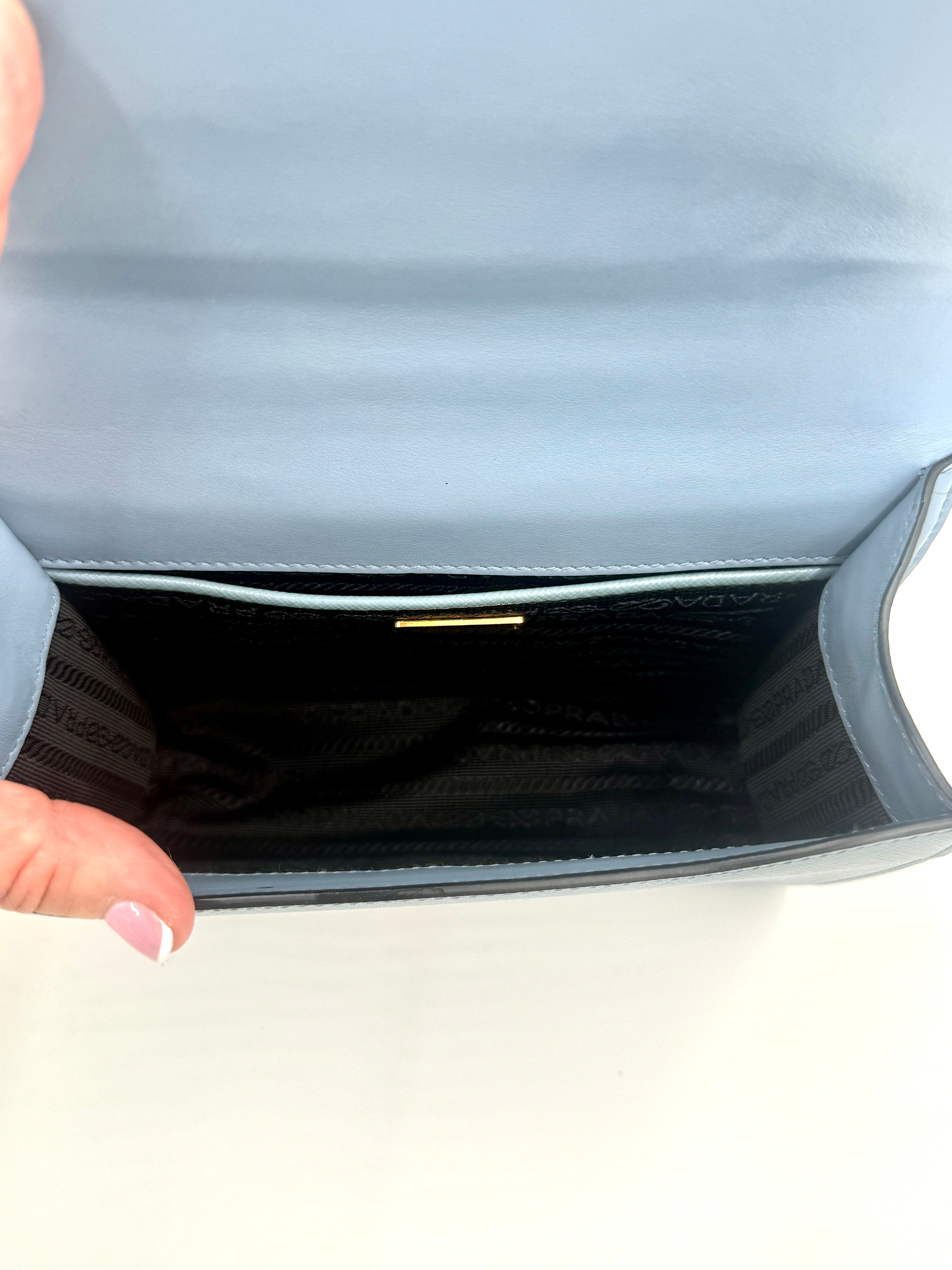 Prada Blue Saffiano Leather Crossbody Shoulder Bag - Pre Owned Authentic