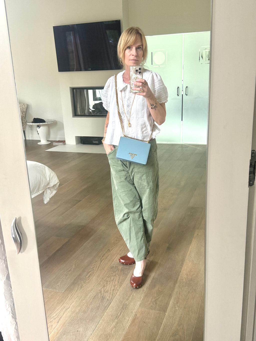 Prada Blue Saffiano Leather Crossbody Shoulder Bag - Pre Owned Authentic