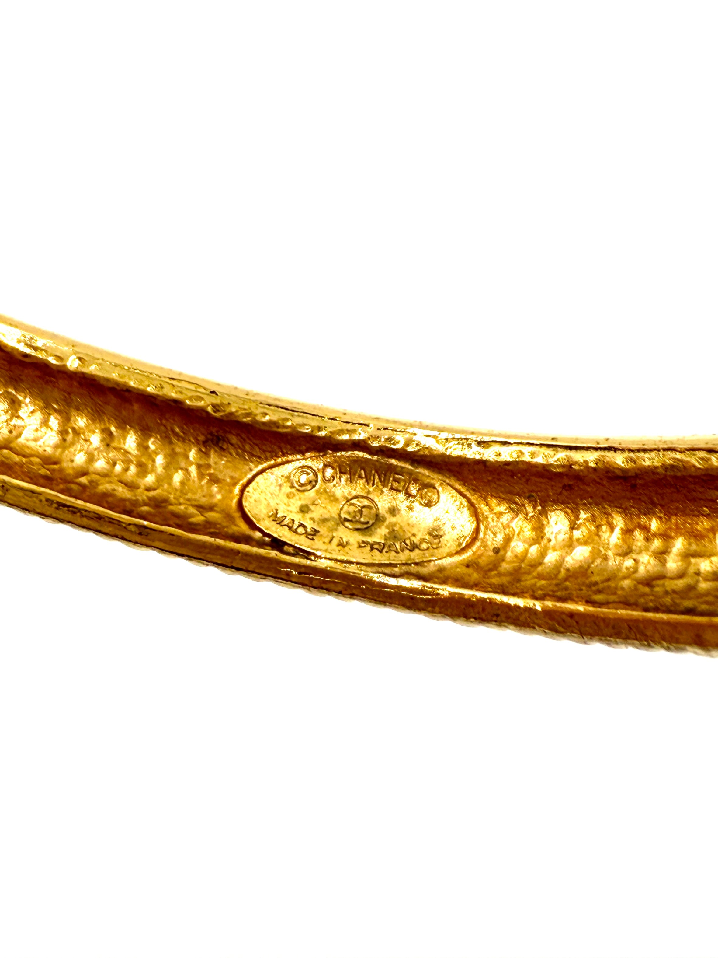 Chanel Vintage 24K Gold Plated Bangle Bracelet - Pre Owned Authentic
