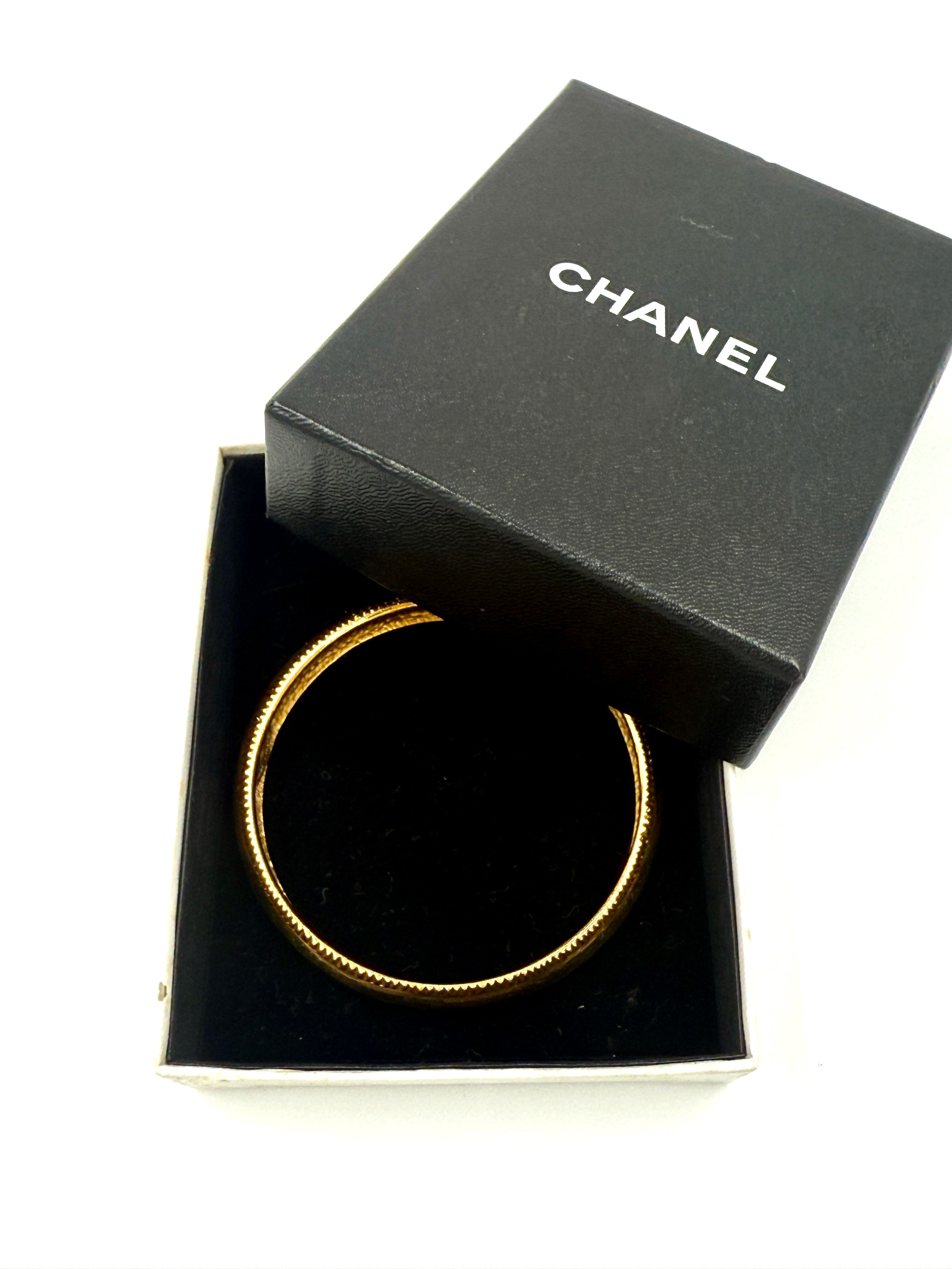 Chanel Vintage 24K Gold Plated Bangle Bracelet - Pre Owned Authentic