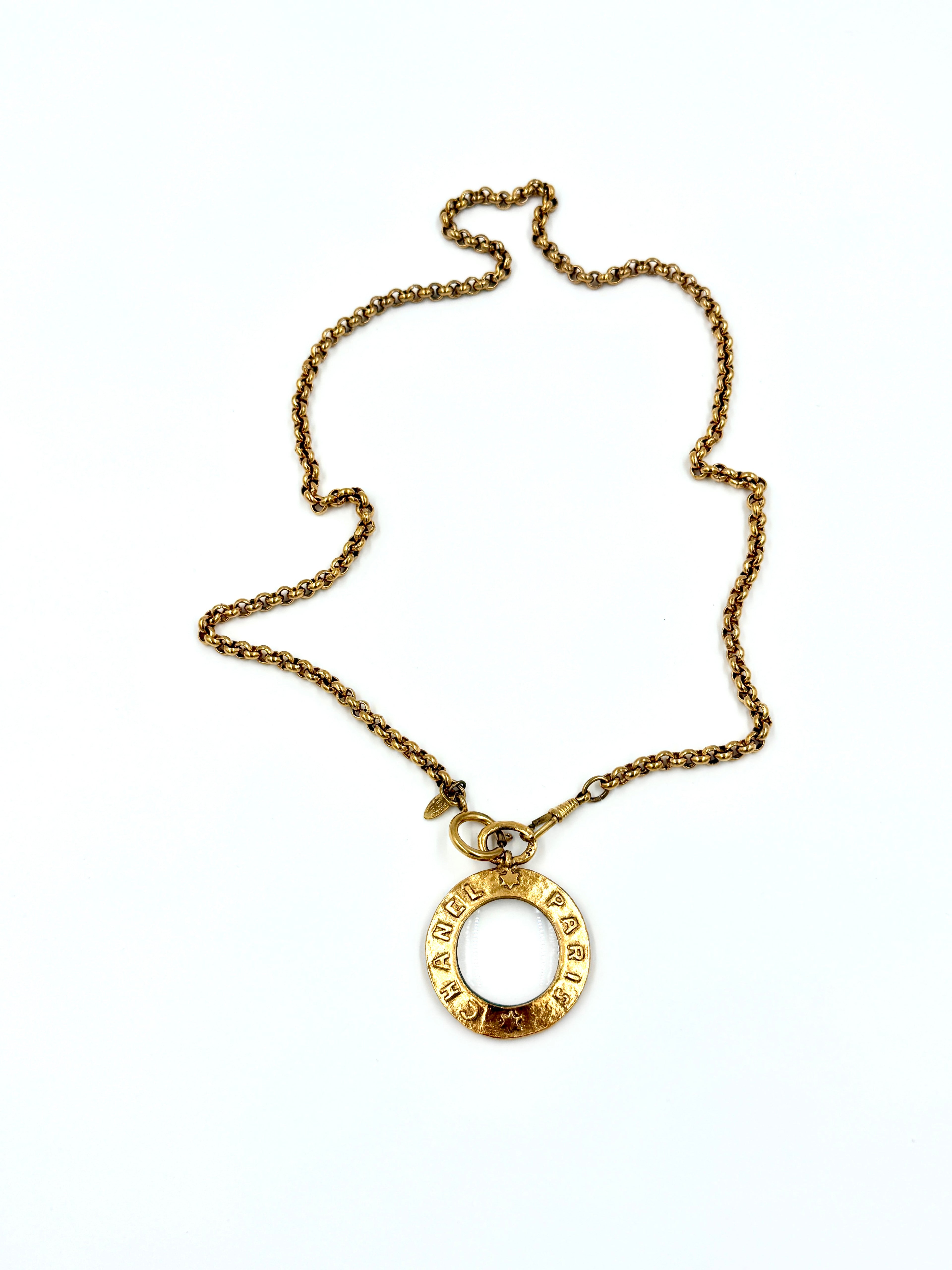 Chanel Monocle Necklace 24k Gold Plated - Pre Owned Authentic