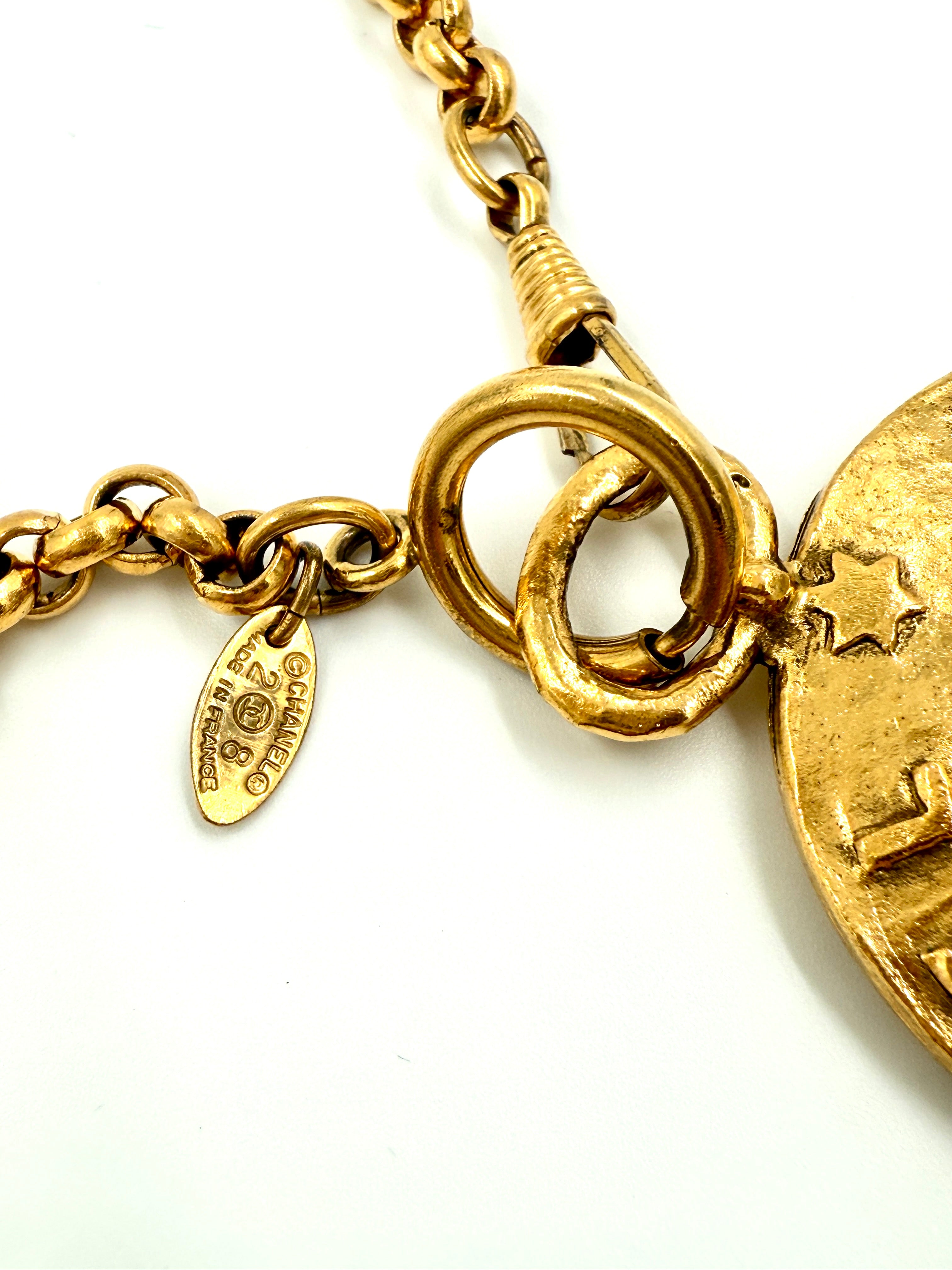 Chanel Monocle Necklace 24k Gold Plated - Pre Owned Authentic