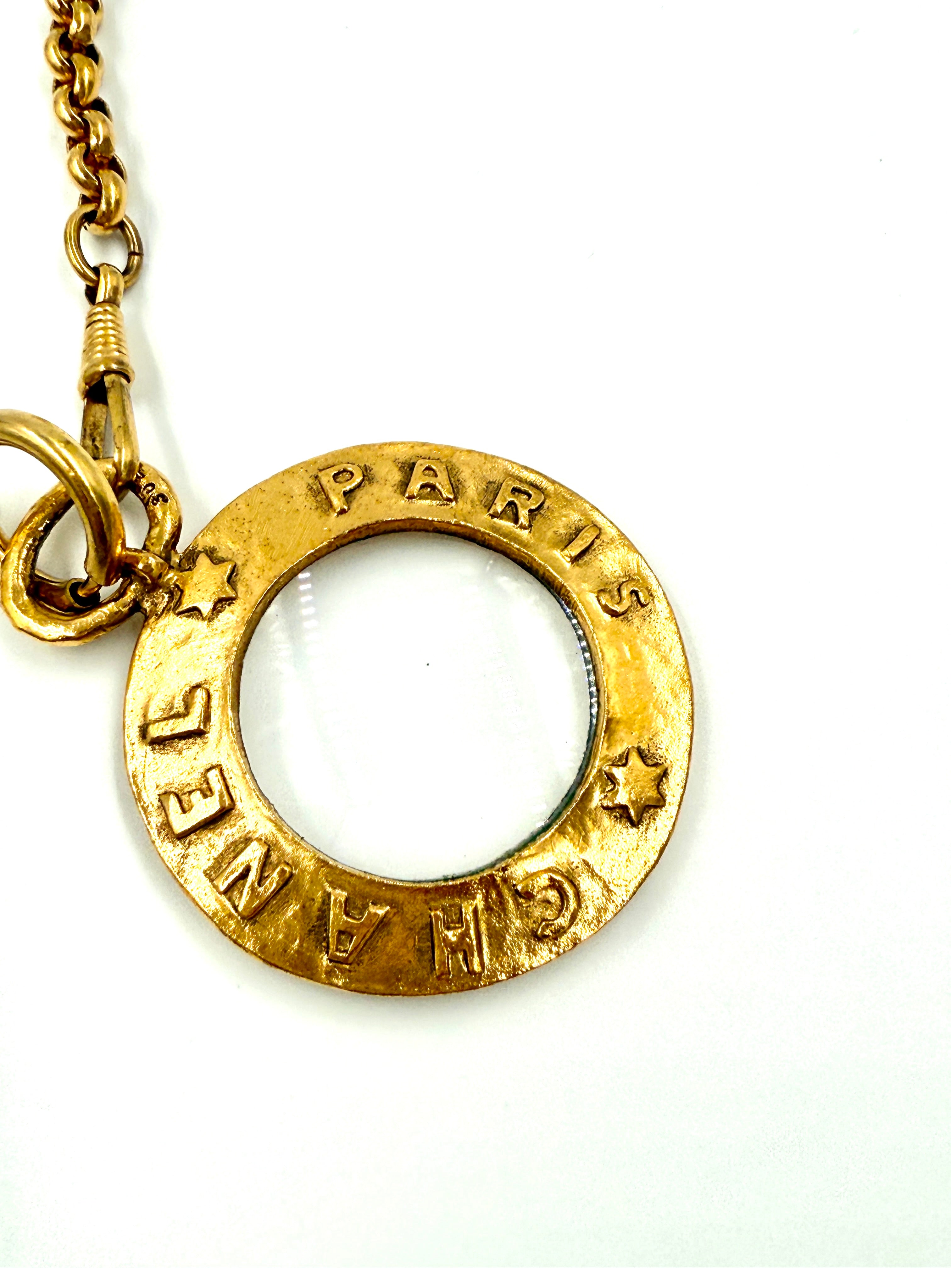 Chanel Monocle Necklace 24k Gold Plated - Pre Owned Authentic