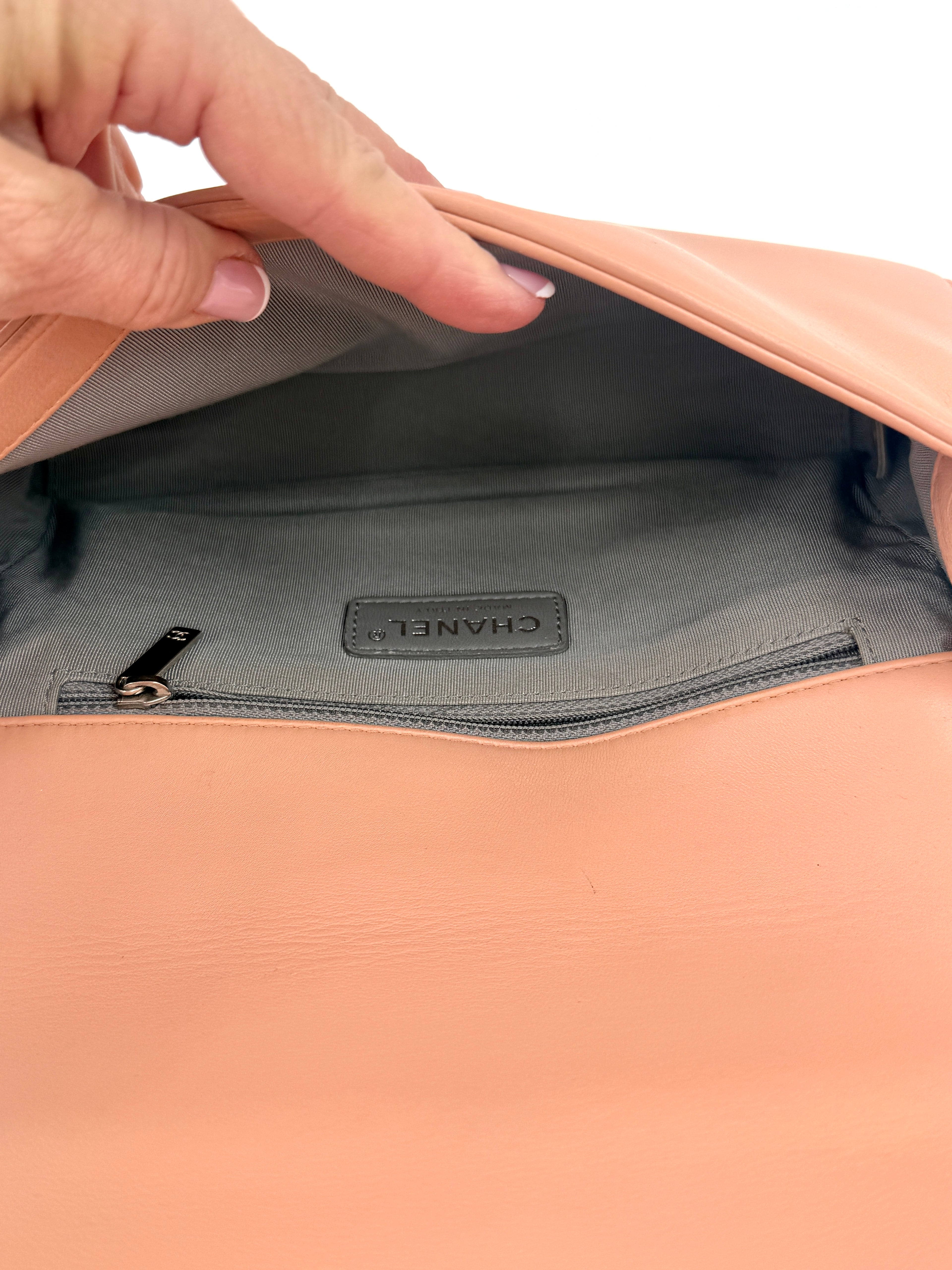 Chanel Rare Pink and Nude Medium Galuchat Stingray Leather Boy Bag with Chrome Hardware - Pre Owned Authentic