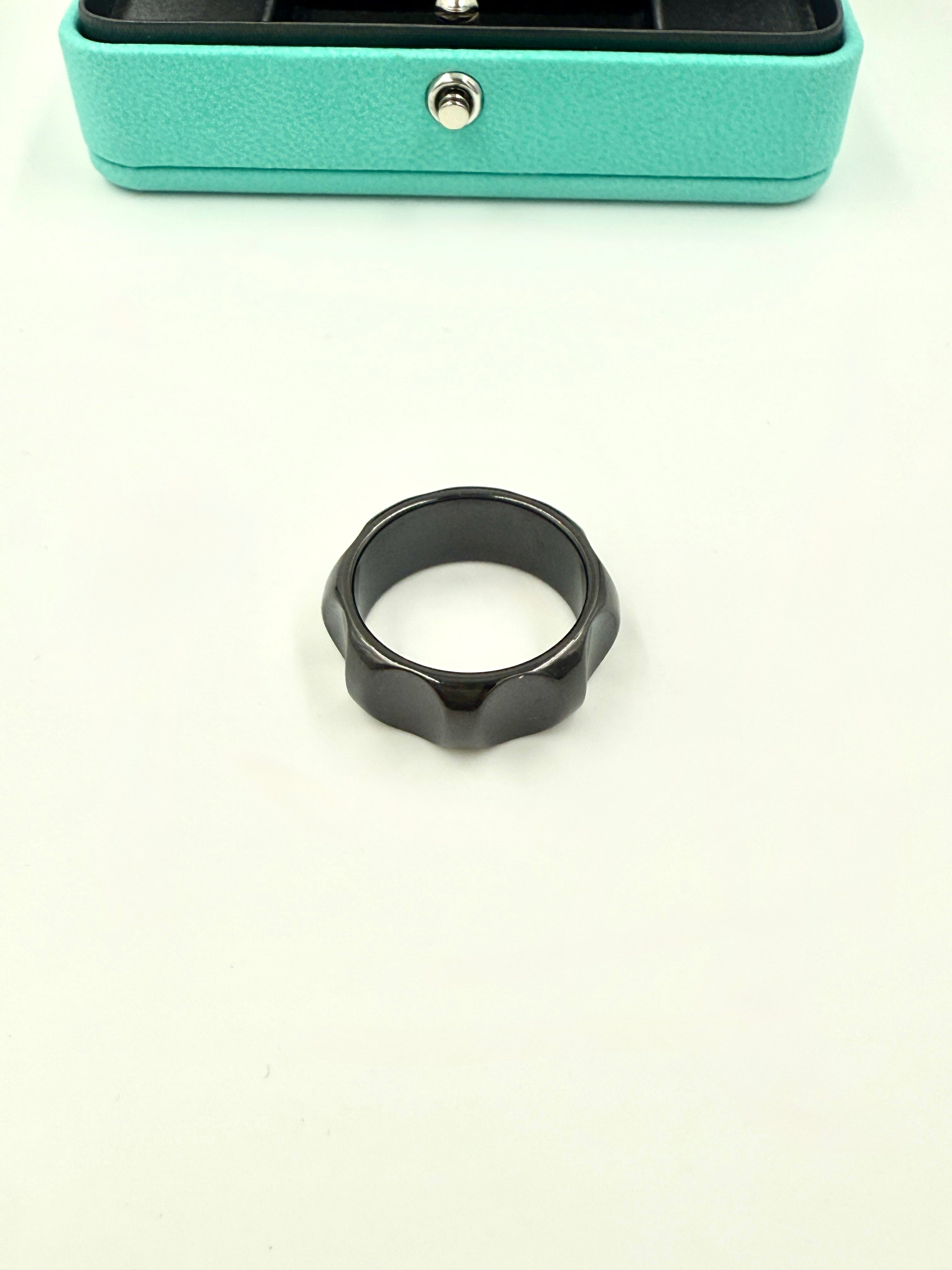 Tiffany & Co Black Titanium Paloma Picasso Groove Ring Band - Pre Owned Authentic