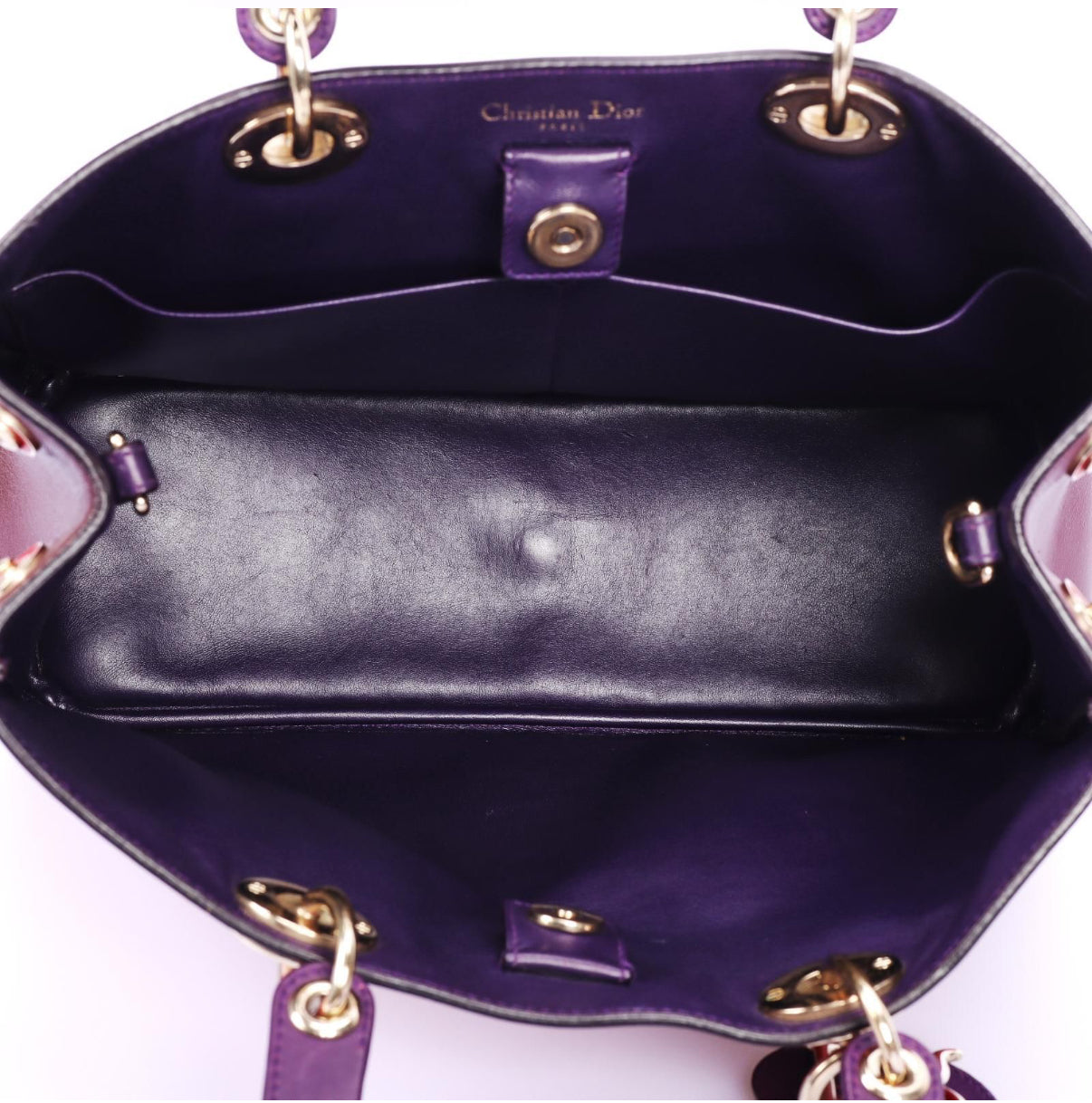 Christian Dior Tri-Color Calfskin Leather Medium Diorissimo Tote Bag - Pre Owned Authentic