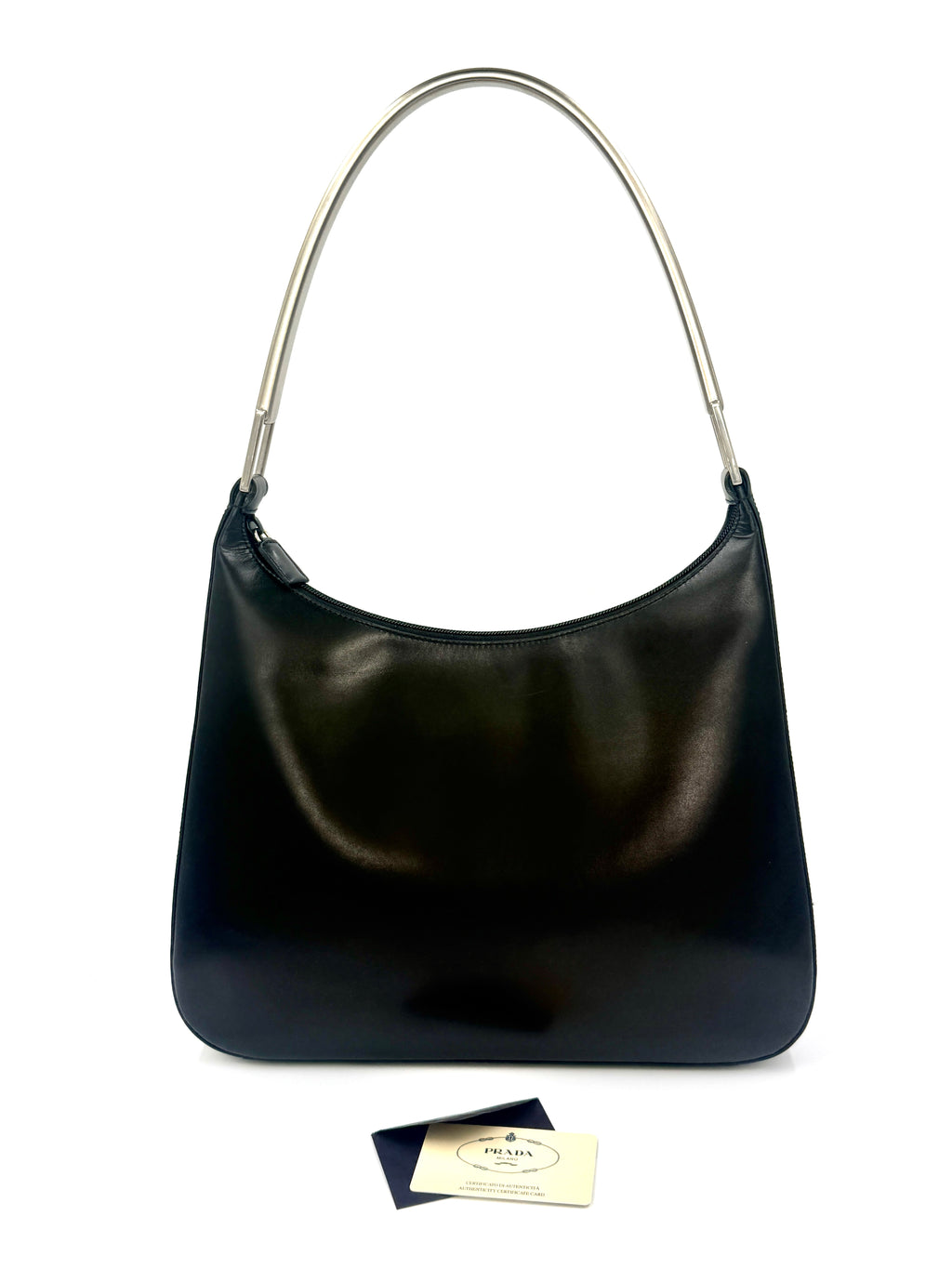 Prada Vitello Metallo Cleo Shoulder Bag - Pre Owned Authentic